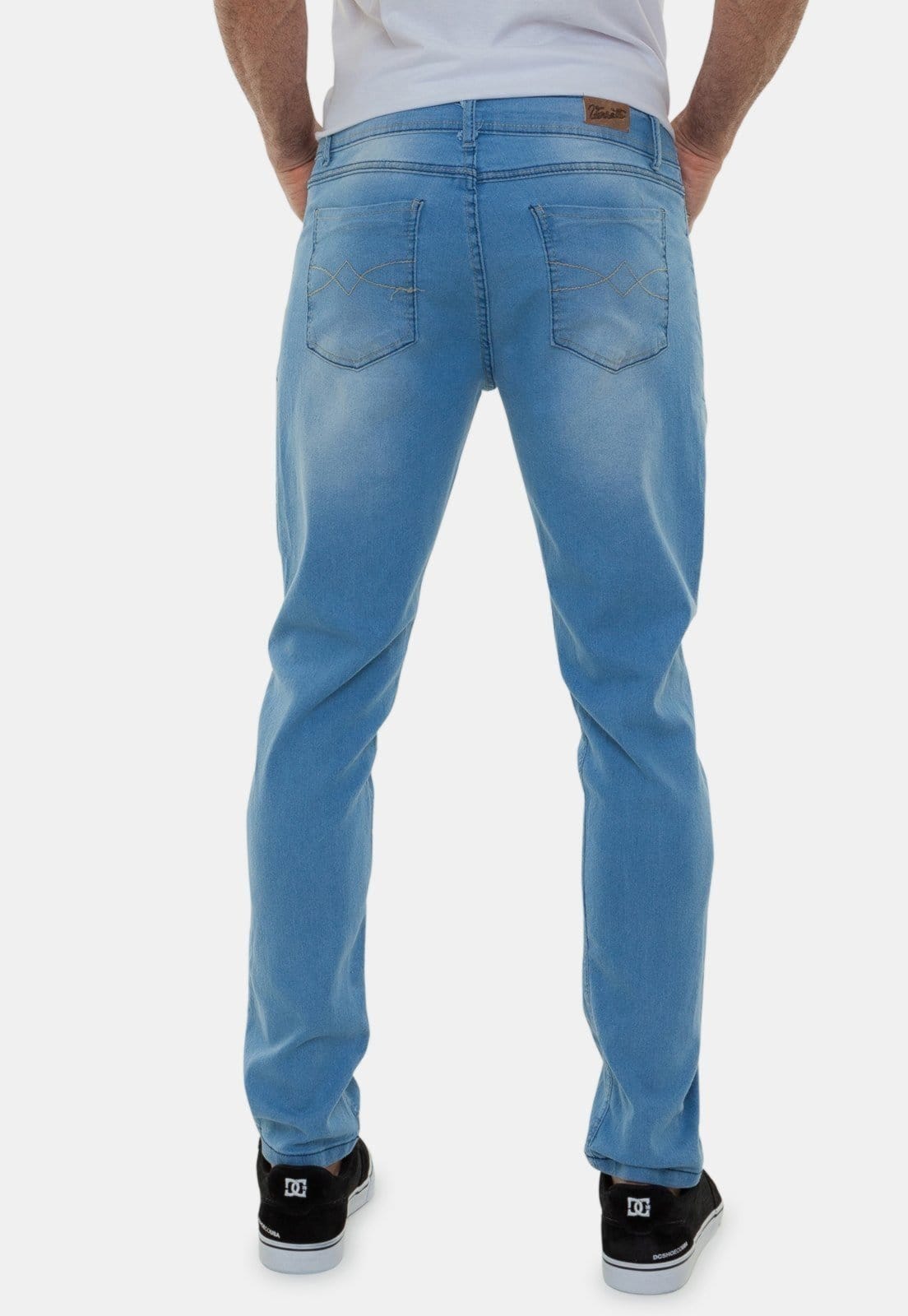 Vista 2 Calça Jeans Claro Premium Masculina Tradicional Versatti Moscou Versatti azul