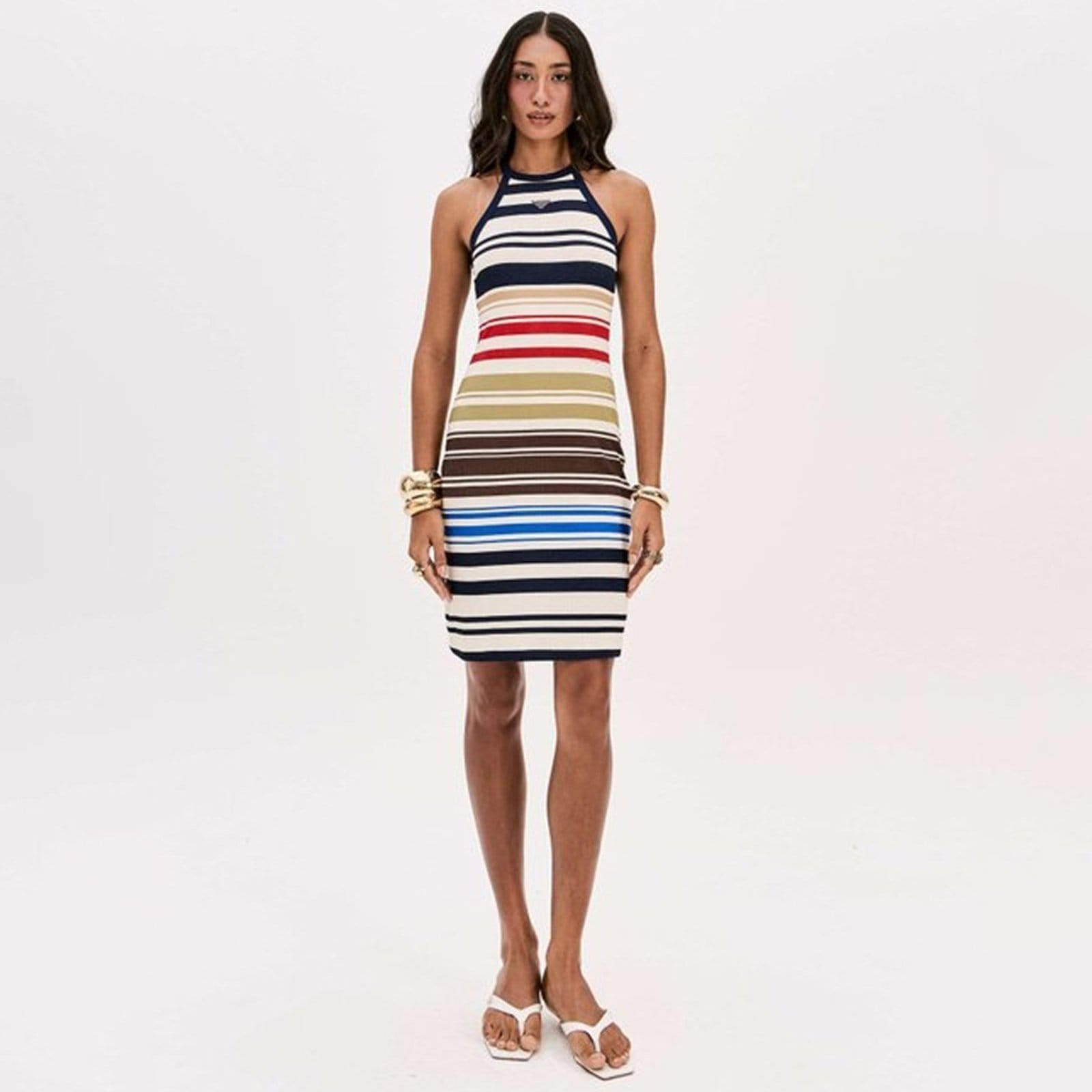 Vista principal Vestido Curto Lança Perfume Canelado Pr26 Feminino Lança Perfume marrom