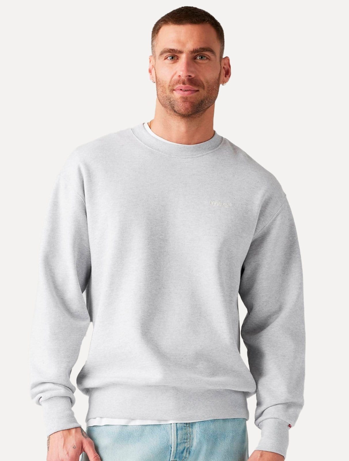 Moletom Levis Masculino Crewneck Authentic Logo Poster Mescla