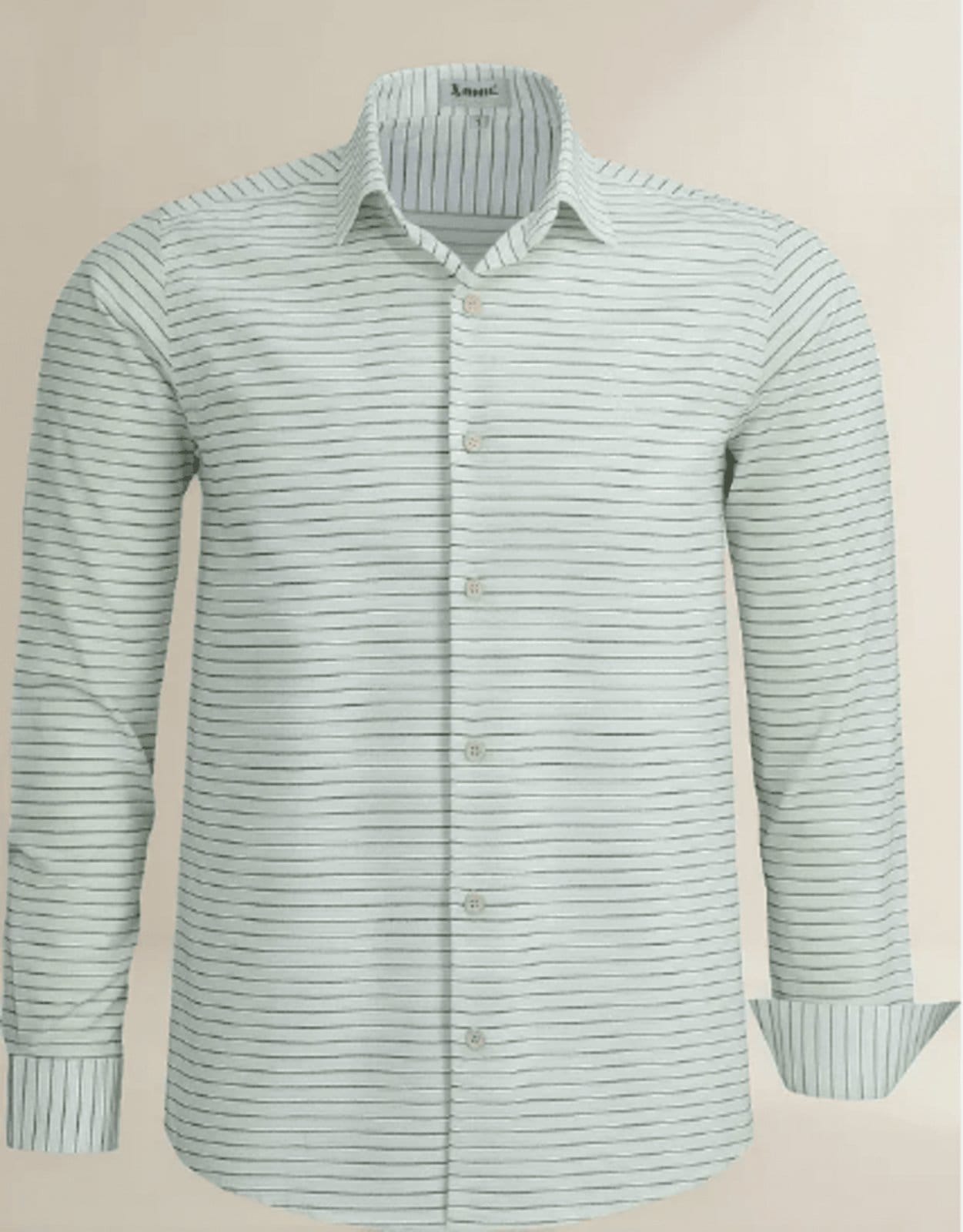 Camisa Social Amil Listrada Andor Algodão Fácil de Passar Macia M/Longa Luxo Off White