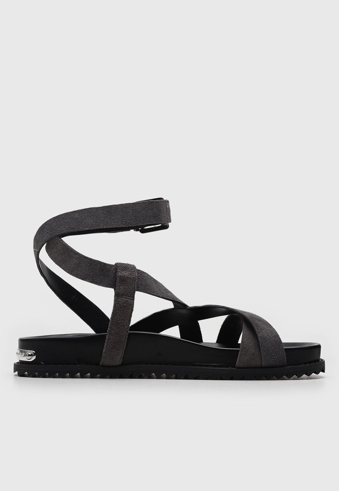 Rasteira Flat Jorge Bischoff Suede Grafite - 2