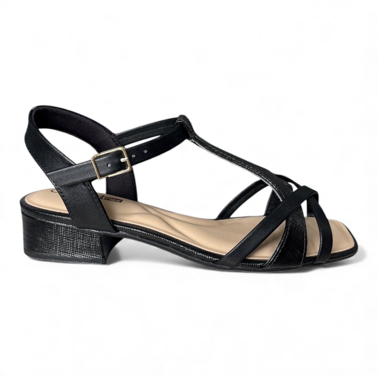 Vista 2 Sandália Feminina Conforto Preta Comfortflex 2555407-3 Comfortflex preto