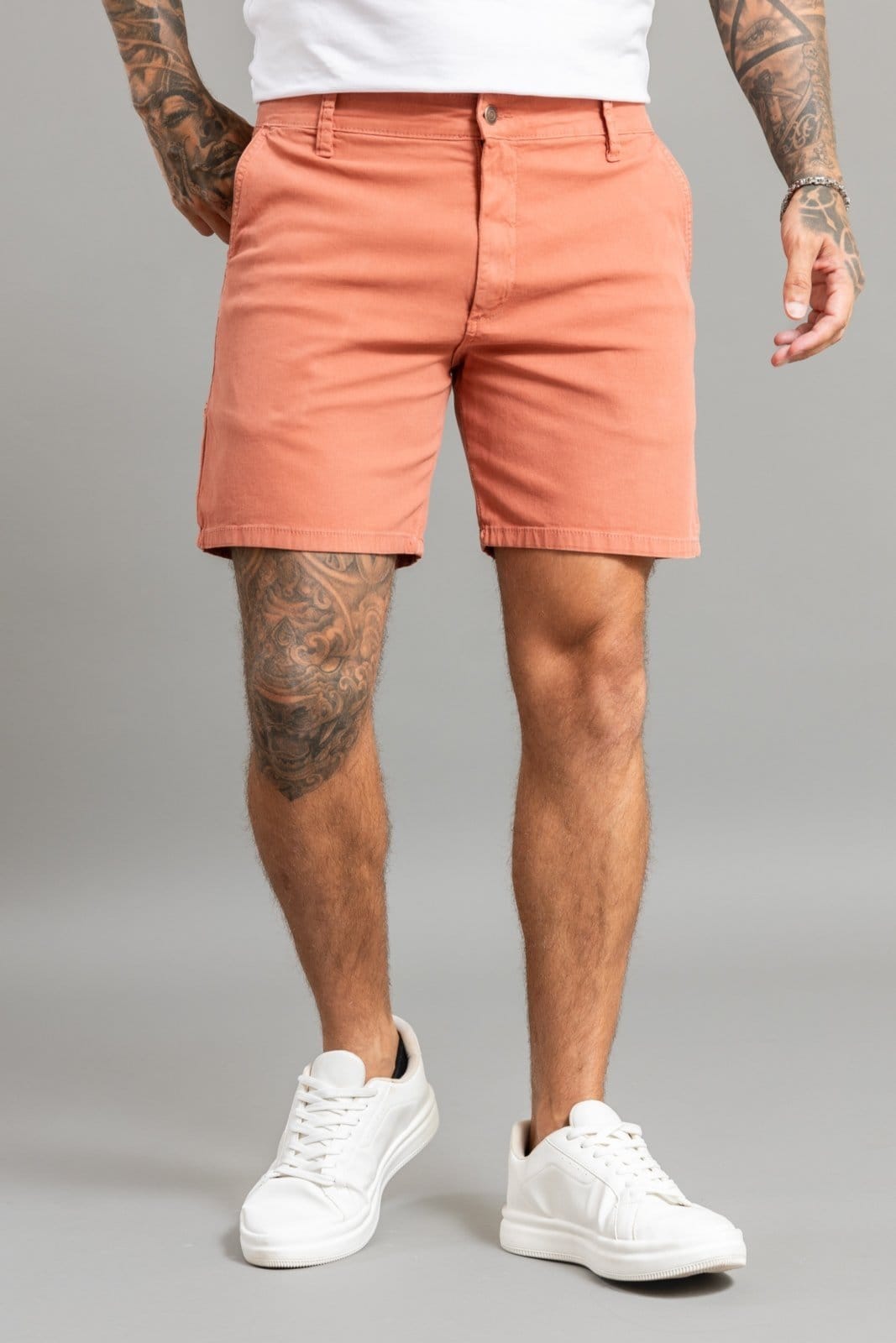 Bermuda Masculina Casual Sport Fino em Sarja Color Dialogo Terracota