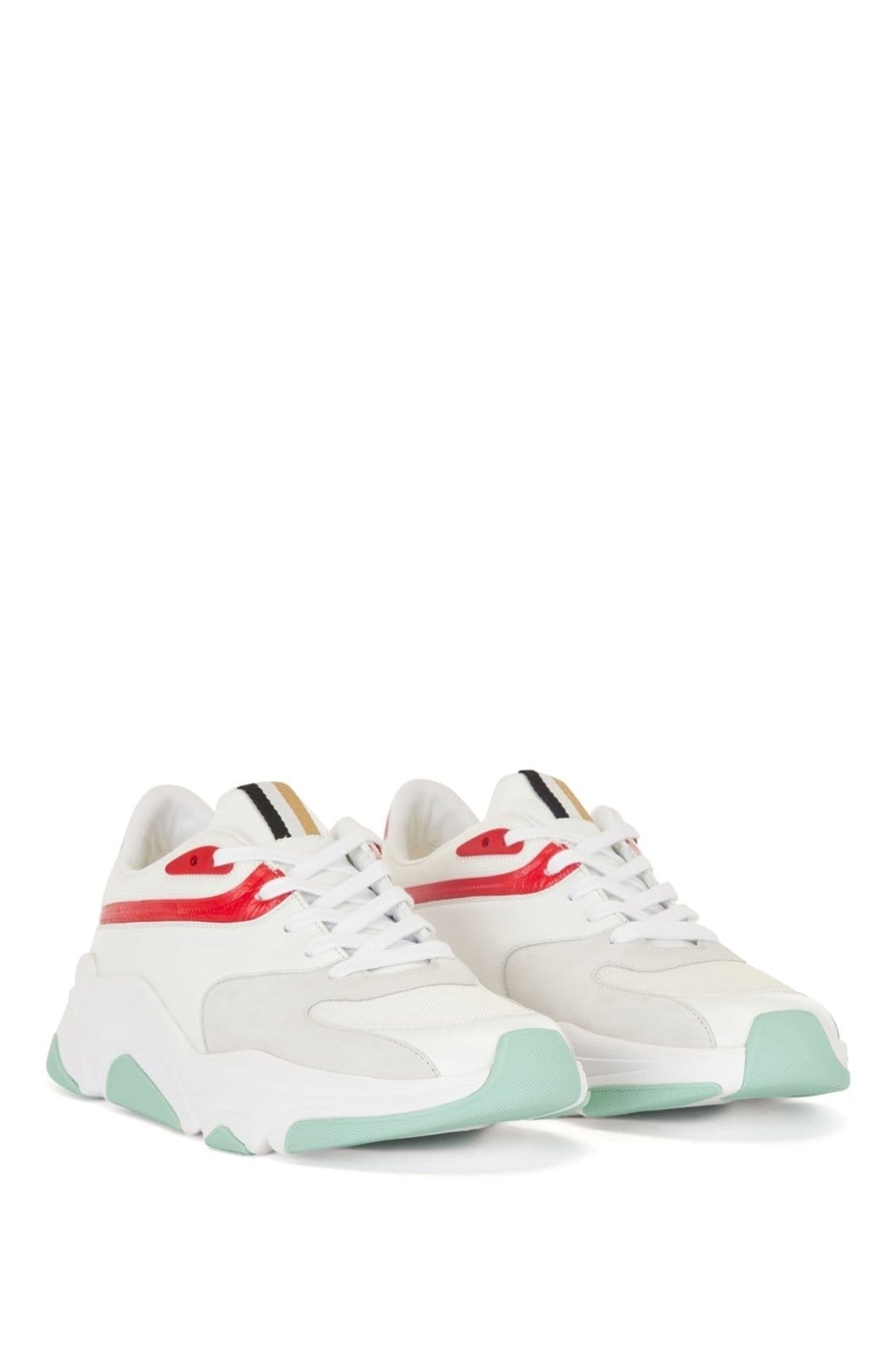 Tênis Híbridos Com Detalhes Em Couro