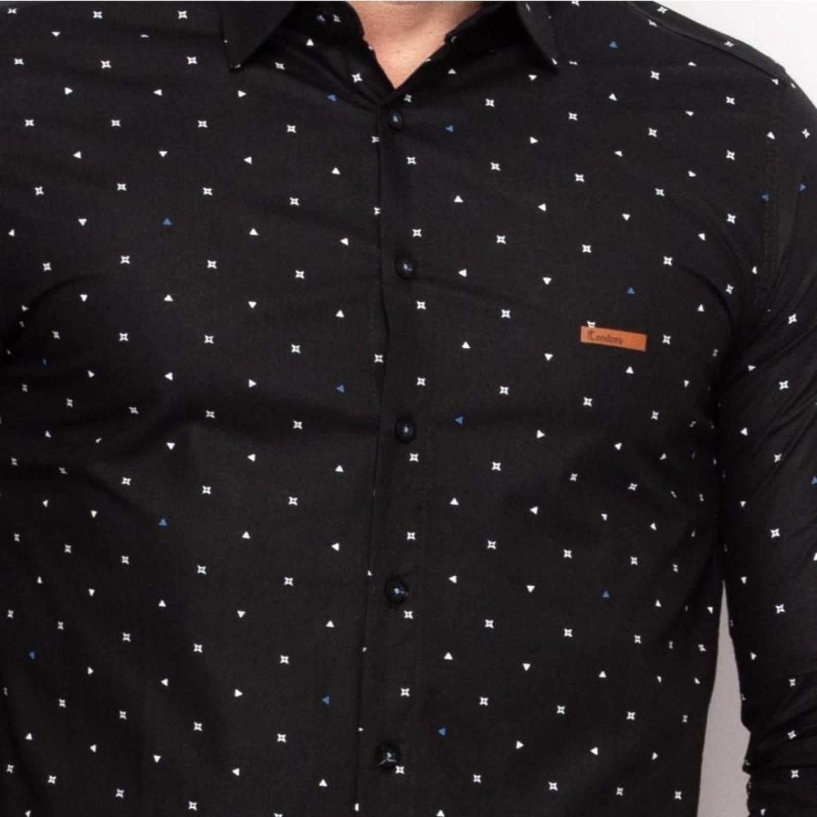 Camisa Social Teodoro Masculina Poa Slim Conforto G - 2