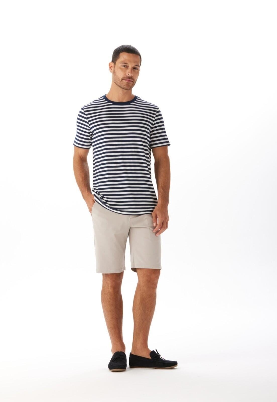 Vista 2 Bermuda Slim Estilo Alfaiataria Traymon Gelo Traymon cinza