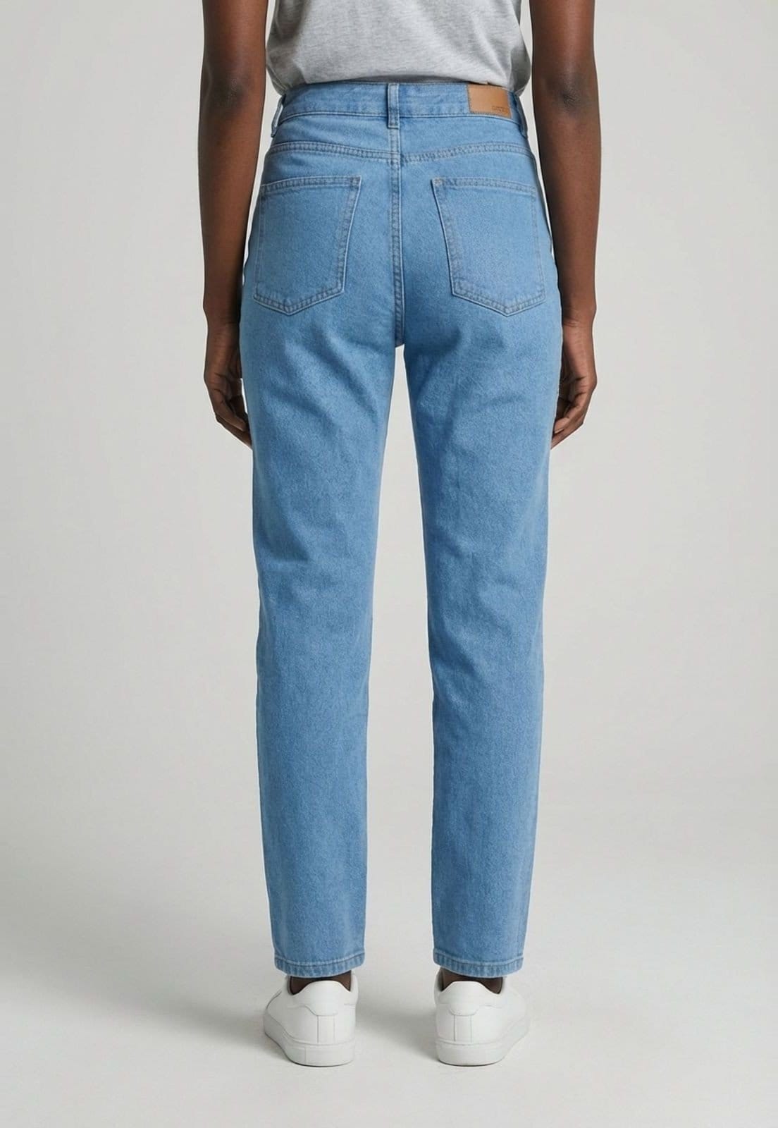 Vista 2 Calça Jeans Feminina Lez a Lez Reta Cintura Alta Clara Lez a Lez azul