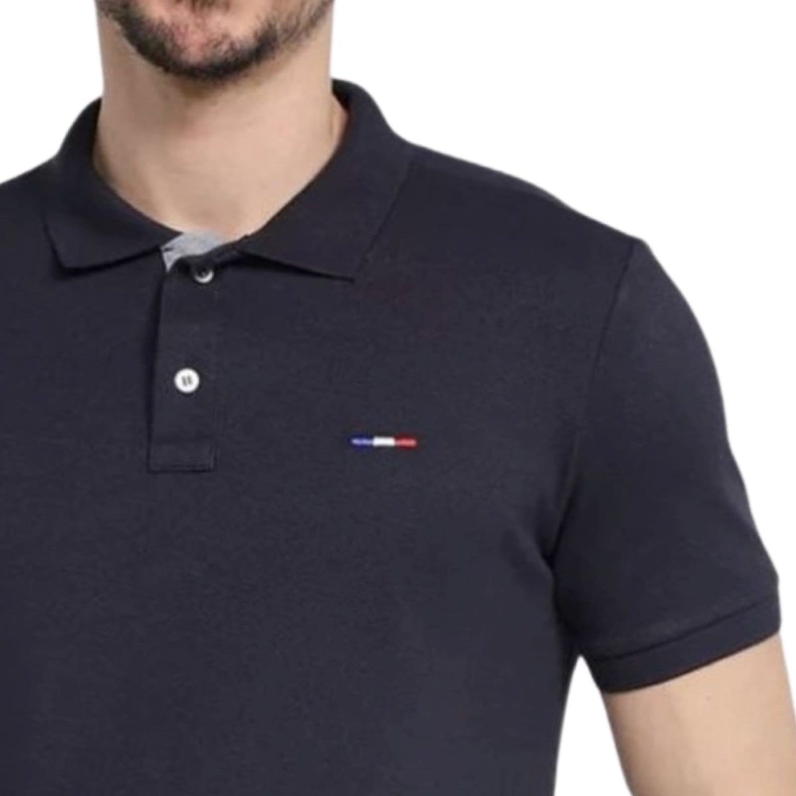 Kit 2 Polos Masculina Básicas FMF e Preto Piquet no Estilo Tommy Bordado França - 2