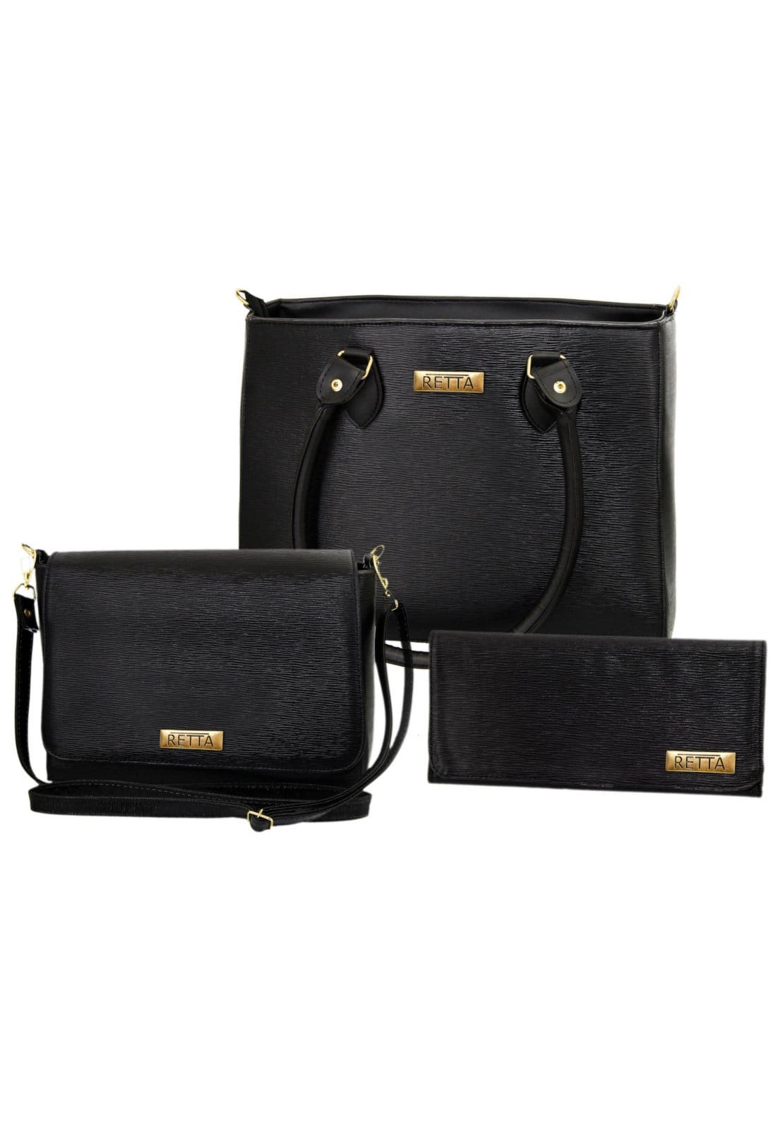 Vista principal Kit Duas Bolsas E Carteira Retta Shoes Preta Retta Shoes preto