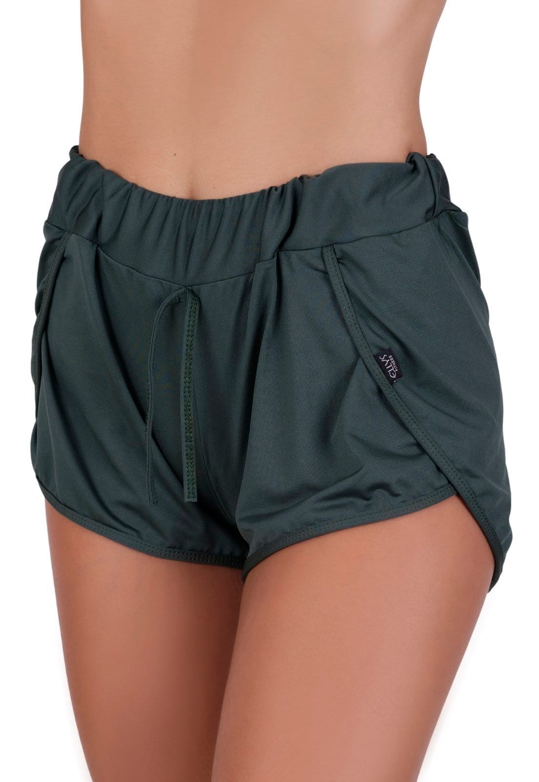 Vista principal Shortinho Caminhada Verde Militar St Madame preto verde