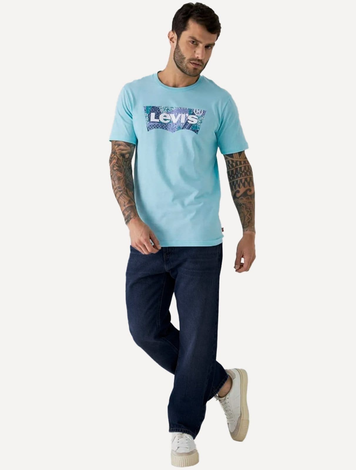 Vista 2 Calça Levis Jeans Masculina 505 Regular Escura Levis azul