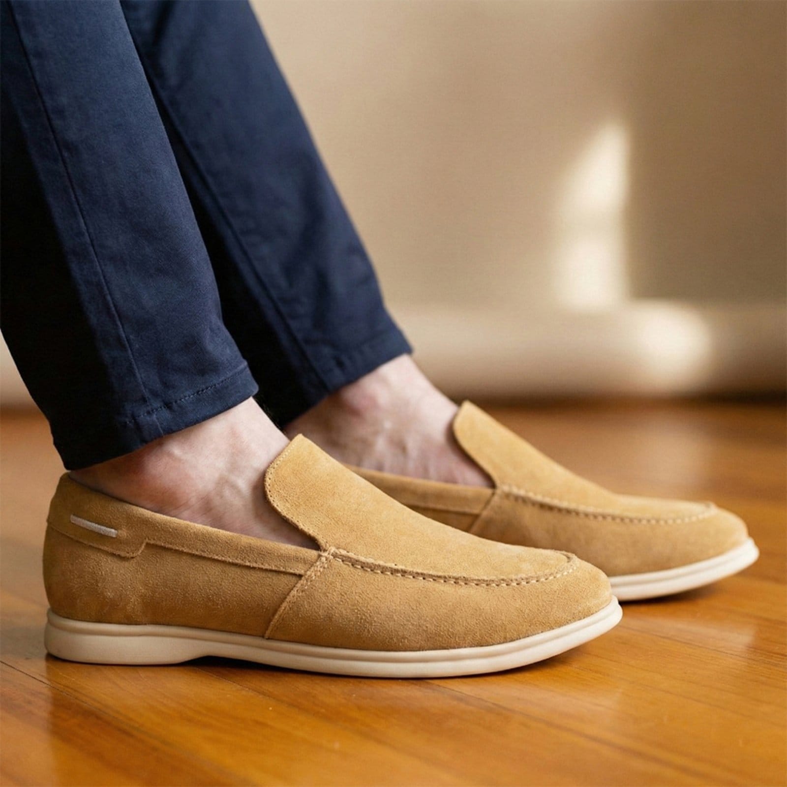 Sapato Masculino Loafer Couro Legítimo Zurich Sola Costurada Camel