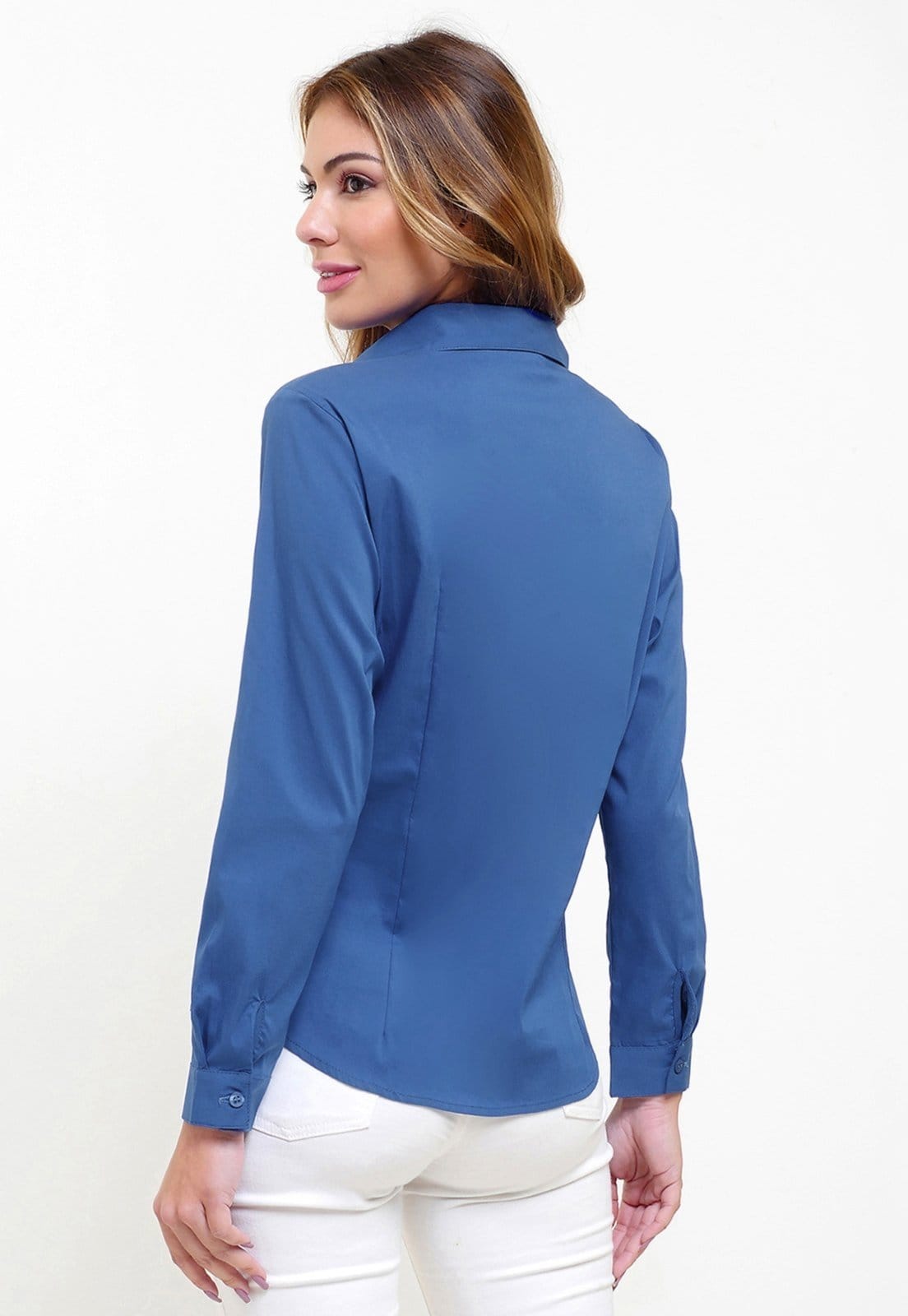 Vista 2 Camisa Intens Manga Longa Algodão Medio Intens azul