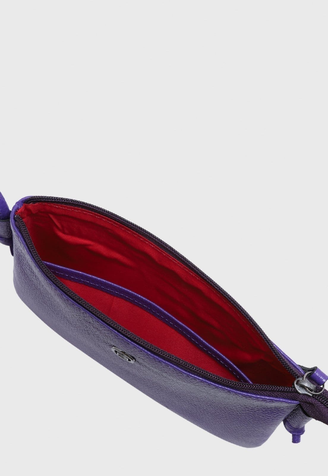 Vista 2 Bolsa Transversal de Couro Mariart Onix Blueberry Mariart roxo