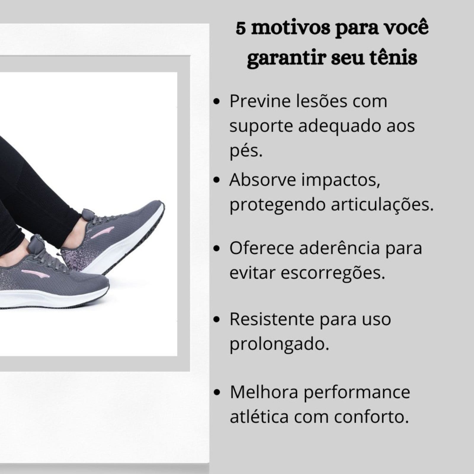 Vista 2 Kit 2 Pares Tênis Feminino Macio Confortável Ortopédico Para Acedemia Treino Corrida e Bia Ramos grafite/preto