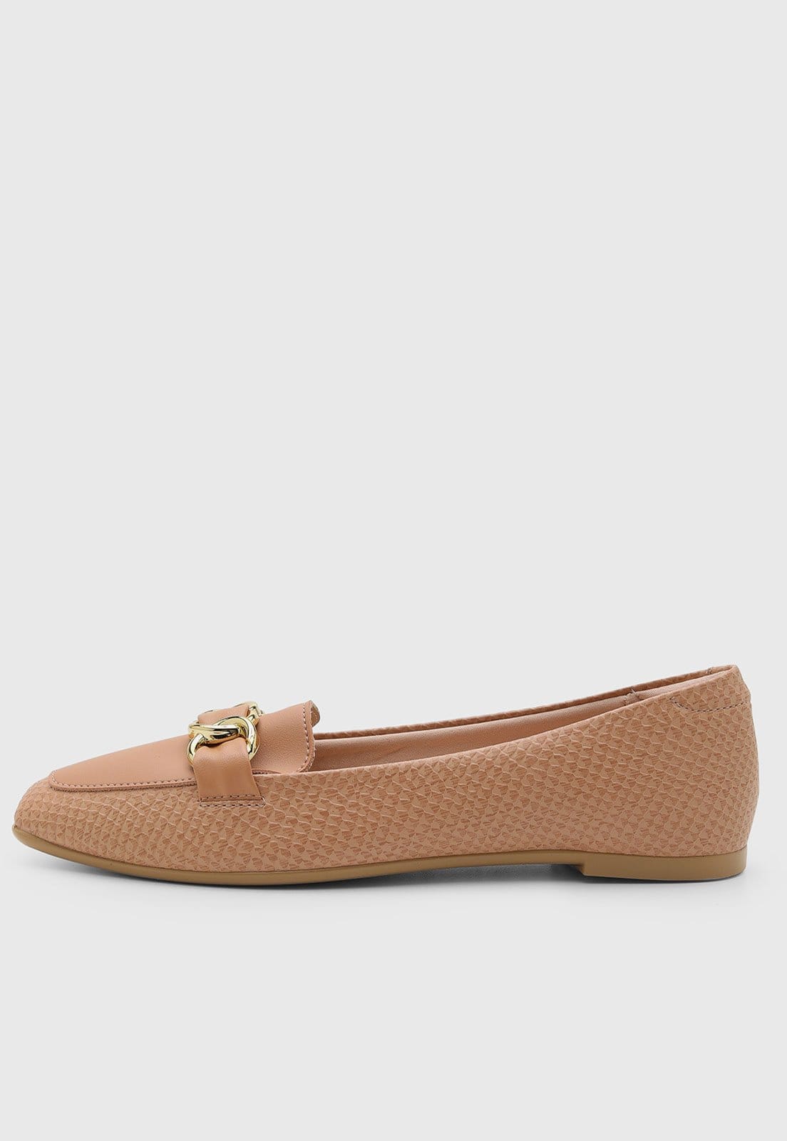 Sapatilha Feminina Moleca Texturizada Corrente Dourada