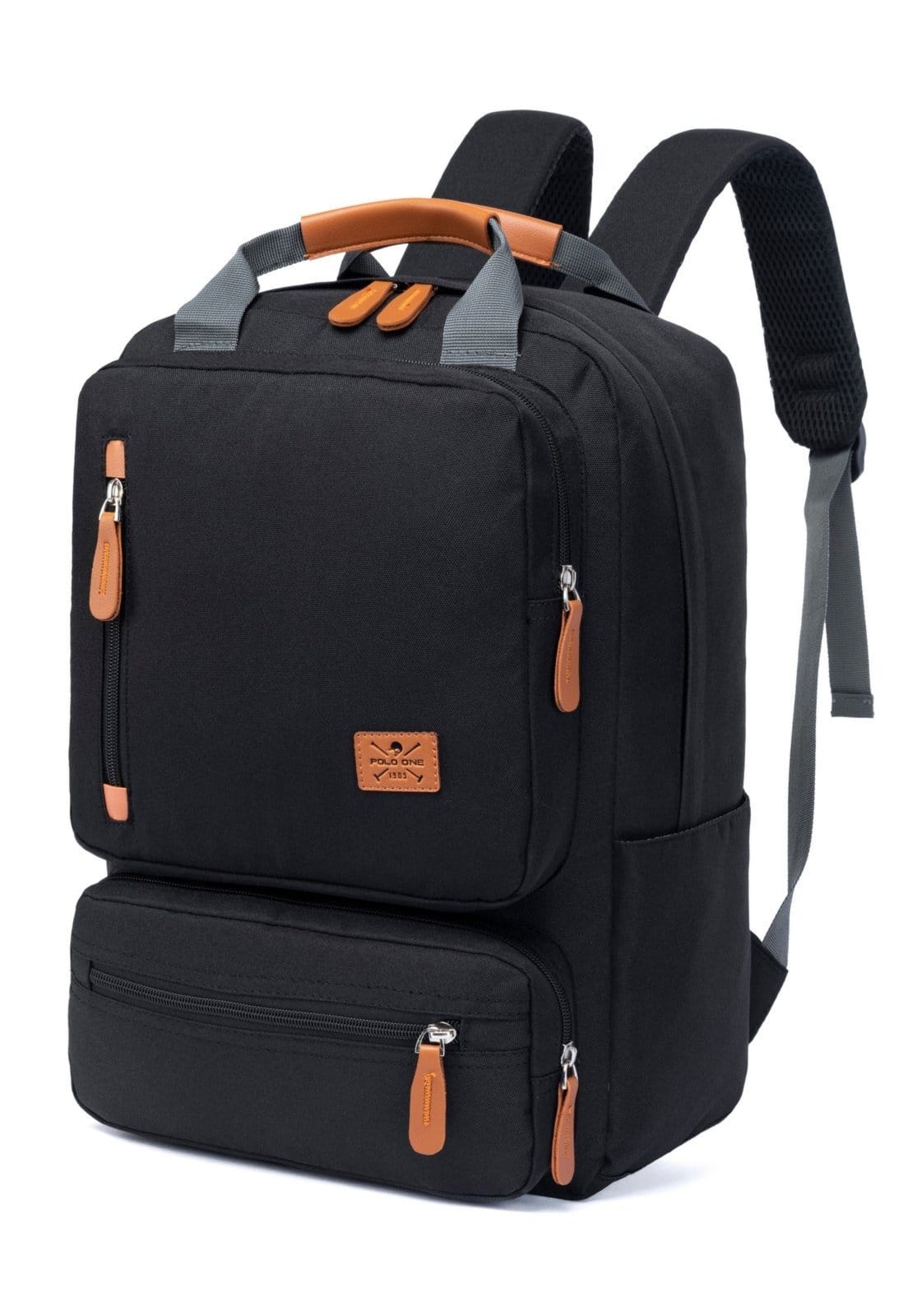 Vista 2 Mochila Polo One Executiva Resistente Notebook Grande Polo One preto
