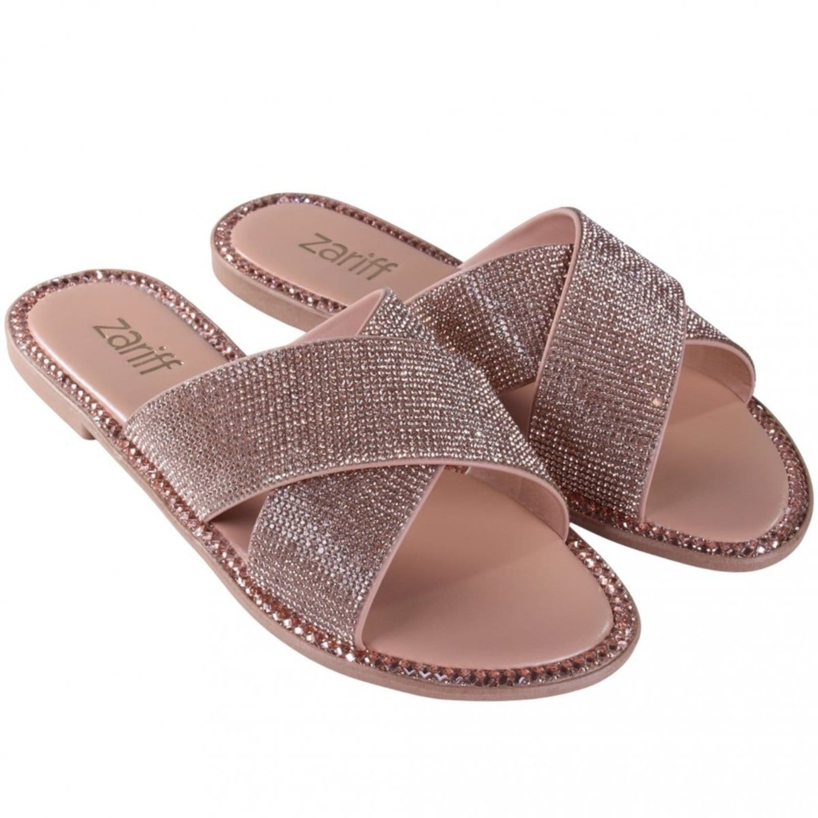 Vista 2 Tamanco Feminino Rasteiro Zariff 1618006252 Zariff Zariff bege