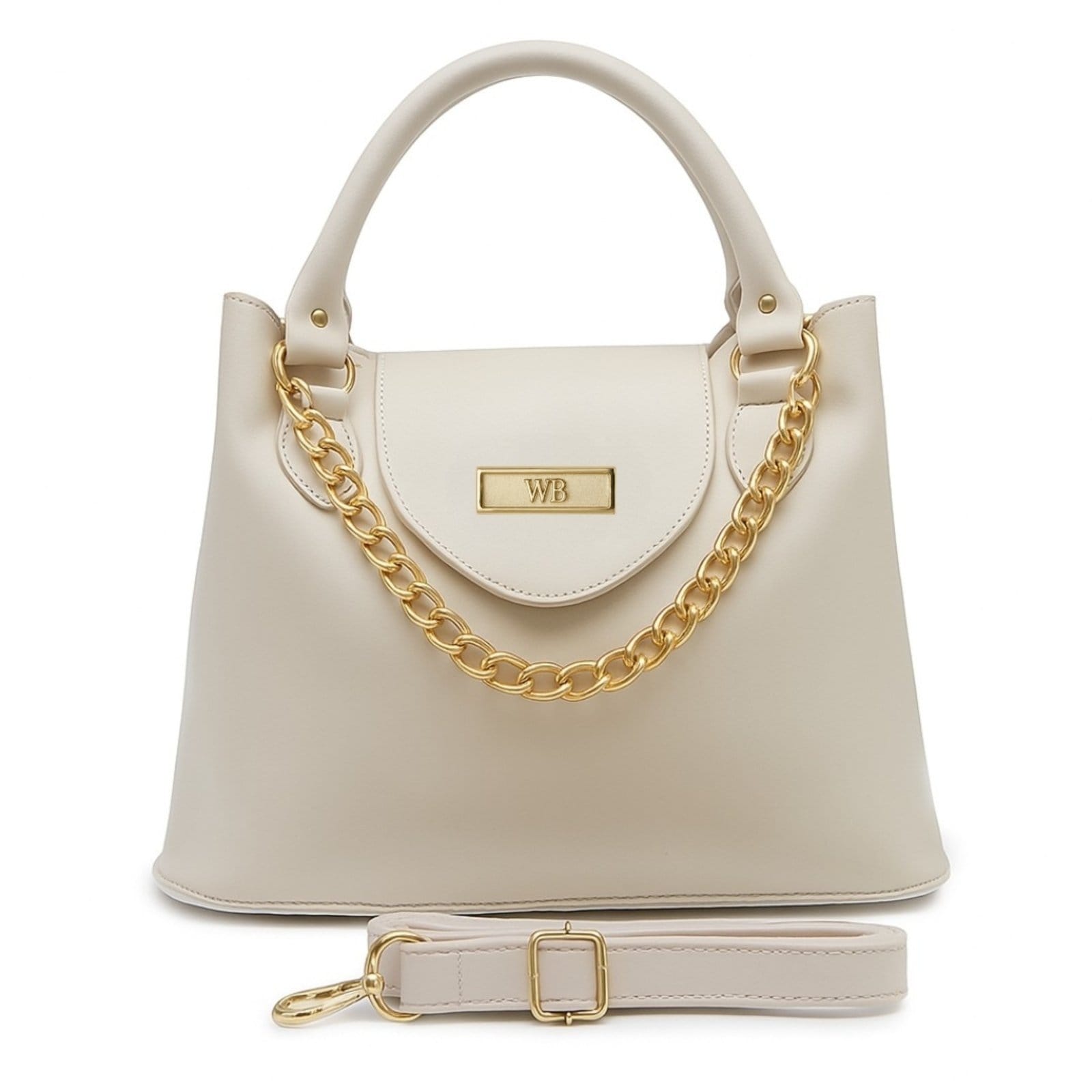 Bolsa Média Willibags Com Corrente Dourada - Gelo