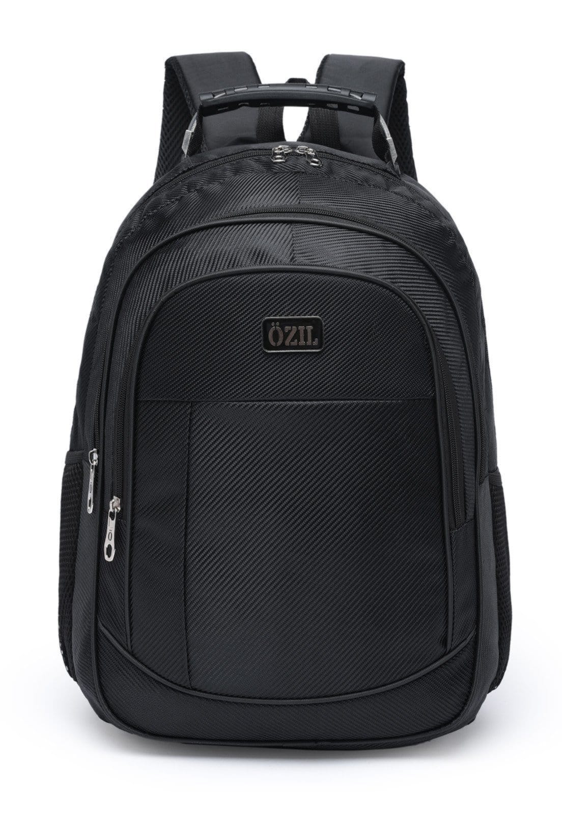 Vista principal Mochila Trabalho Notebook Resistente Bolsa Executiva Espaçosa Ozil preto