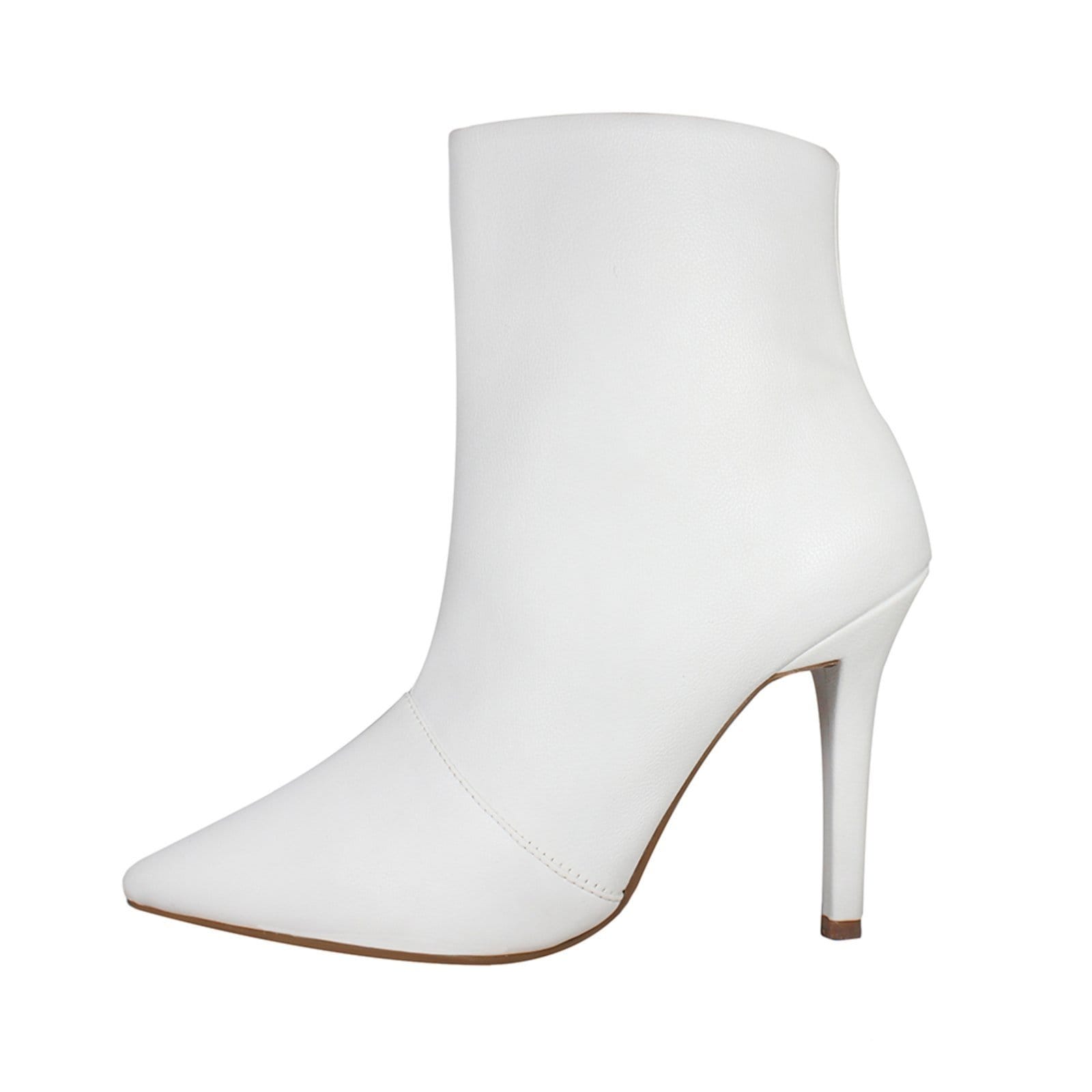 Vista 2 Bota Salto Alto Fino 10 cm Cano Curto Bico Fino Luiza Sobreira Branca Mod. 2255 Luiza Sobreira branco