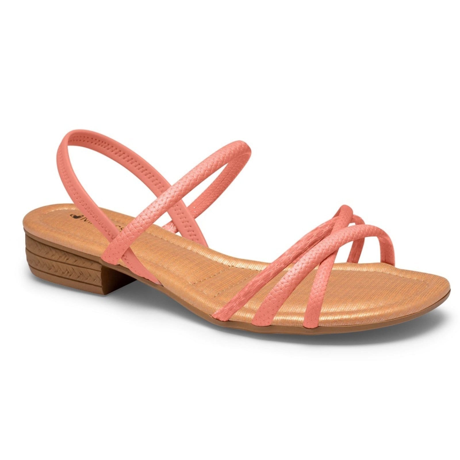 Sandália Salto Baixo Mississipi MI043 Feminina - Salmão