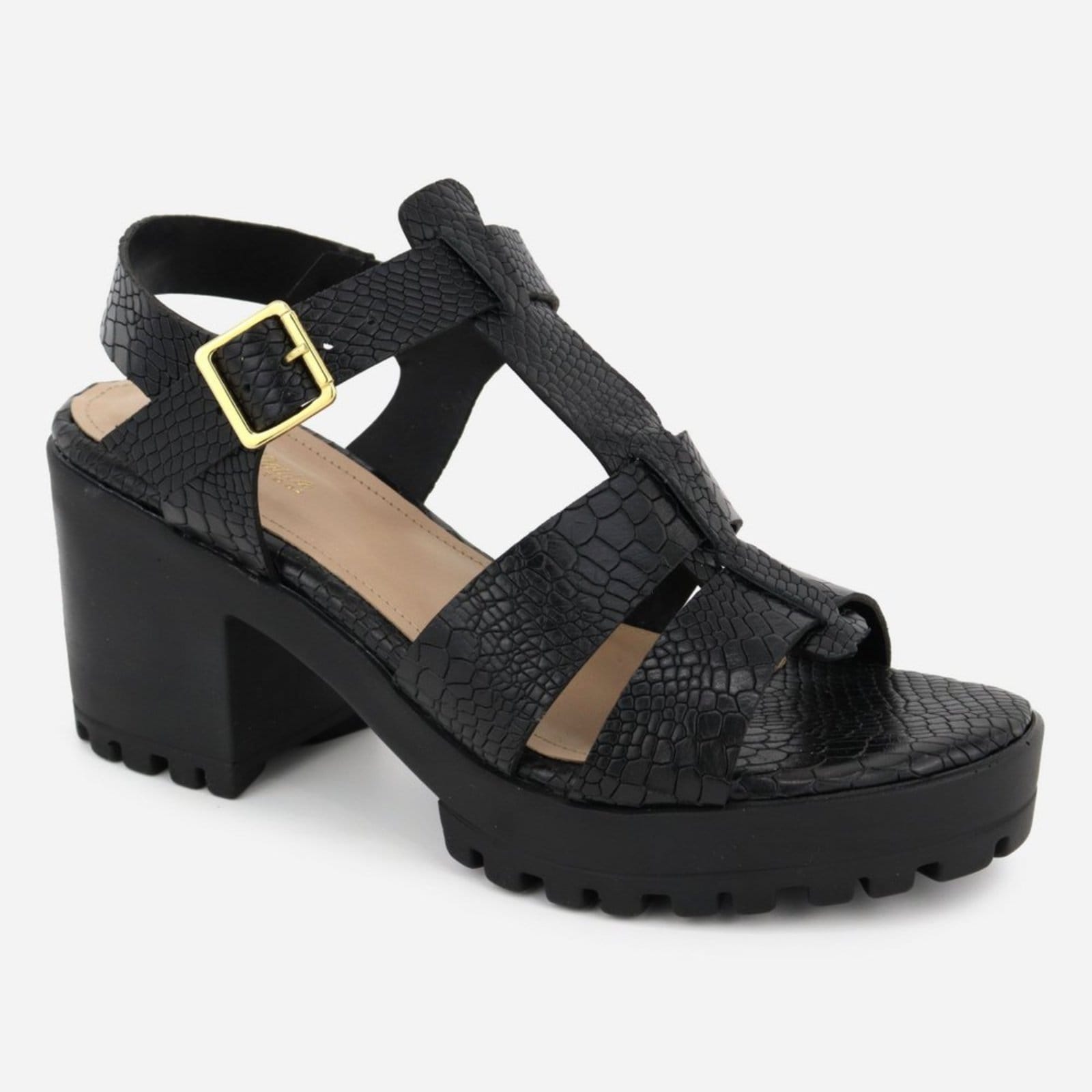 Tamanco Tratorado Couro Maria Paula Cabedal Croco