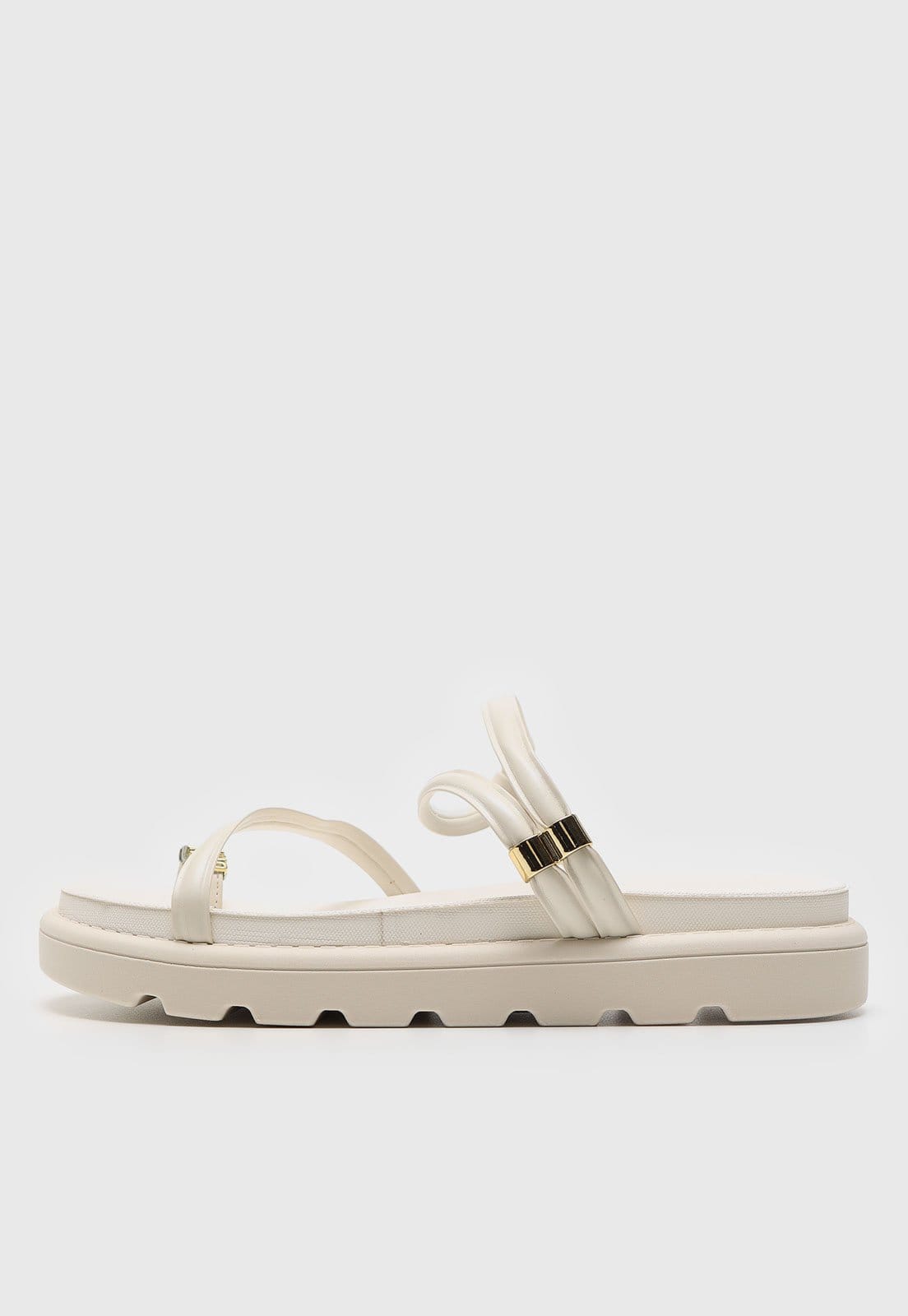 Rasteira Flat Vizzano Aplicação Off-White