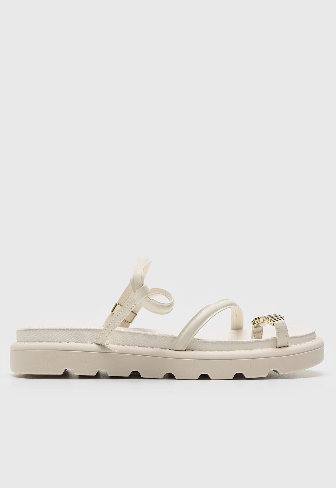 Vista 2 Rasteira Flat Vizzano Aplicação Off-White VIZZANO off-white white