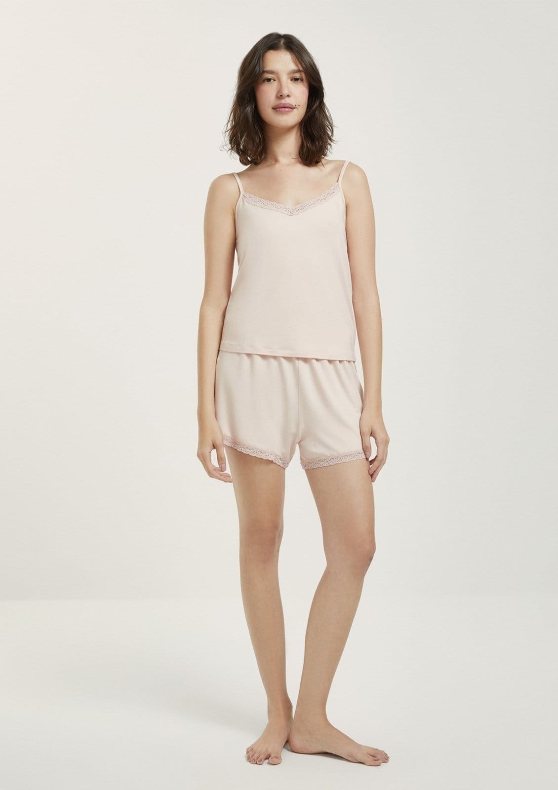 Pijama Curto Feminino Com Renda