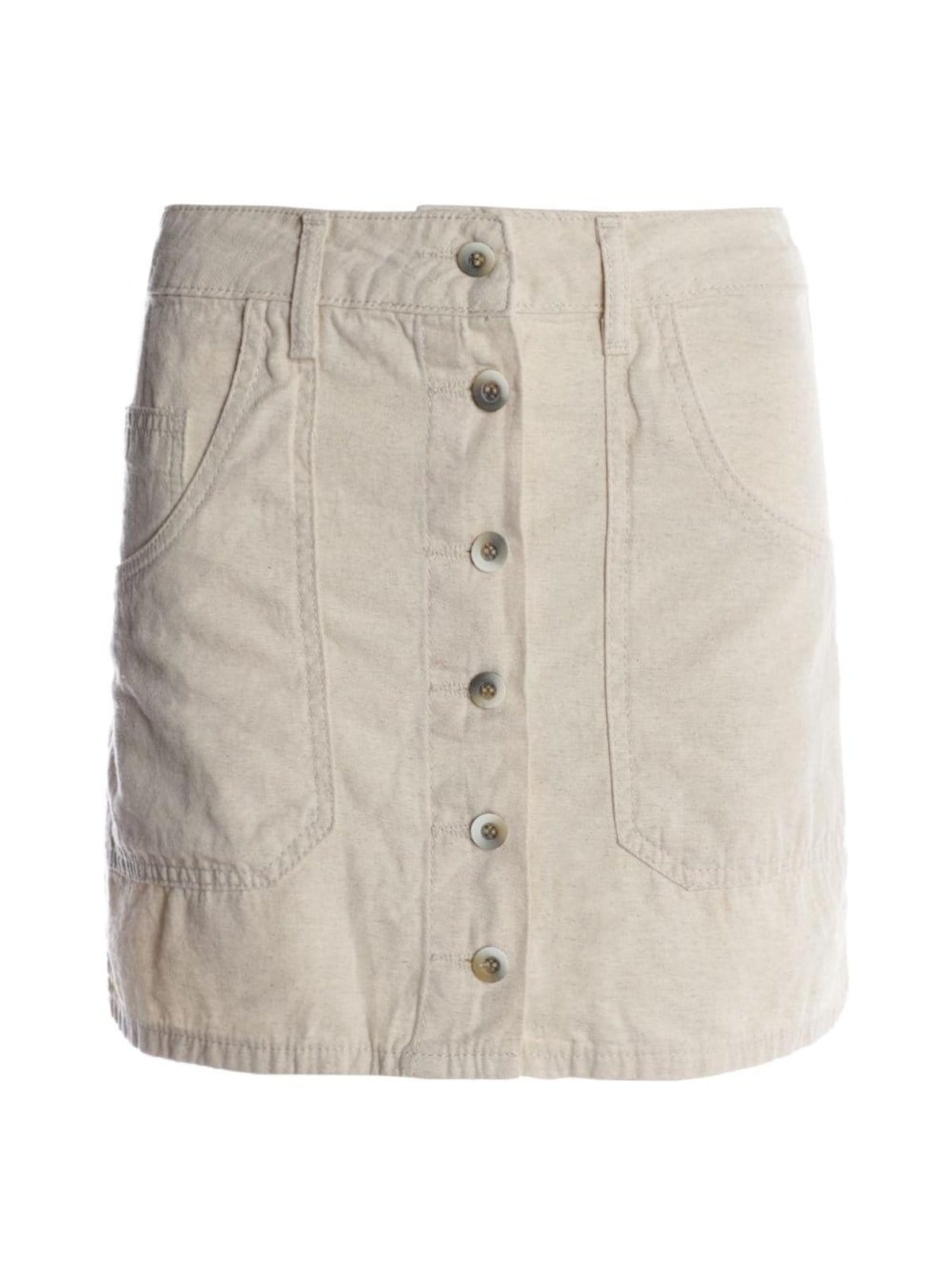 Saia Linho Mini Sawary Feminina NATURAL