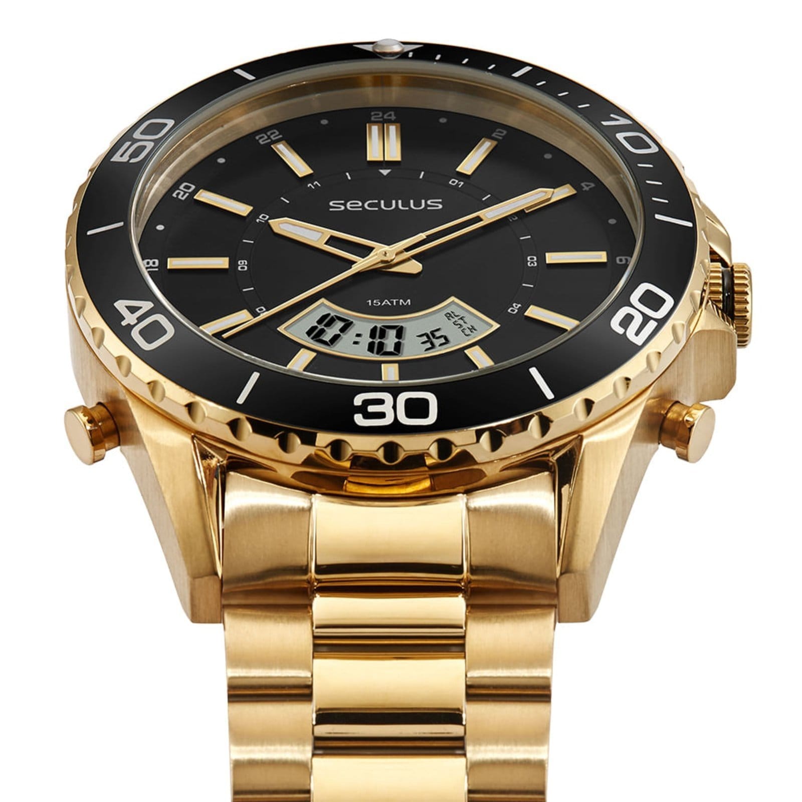 Vista 2 Relógio Masculino Seculus Movimento Sorriso Seculus prata