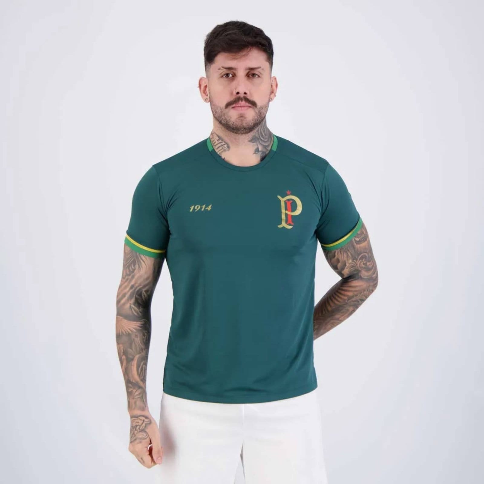 Vista 2 Camisa Palmeiras Energy IV 9 Vitor Roque Betel verde