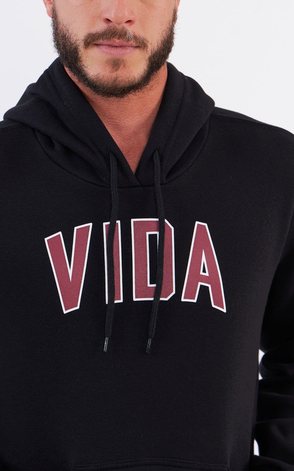 Vista 2 Moletom Canguru Vida Marinha Estampado Vida Marinha preto