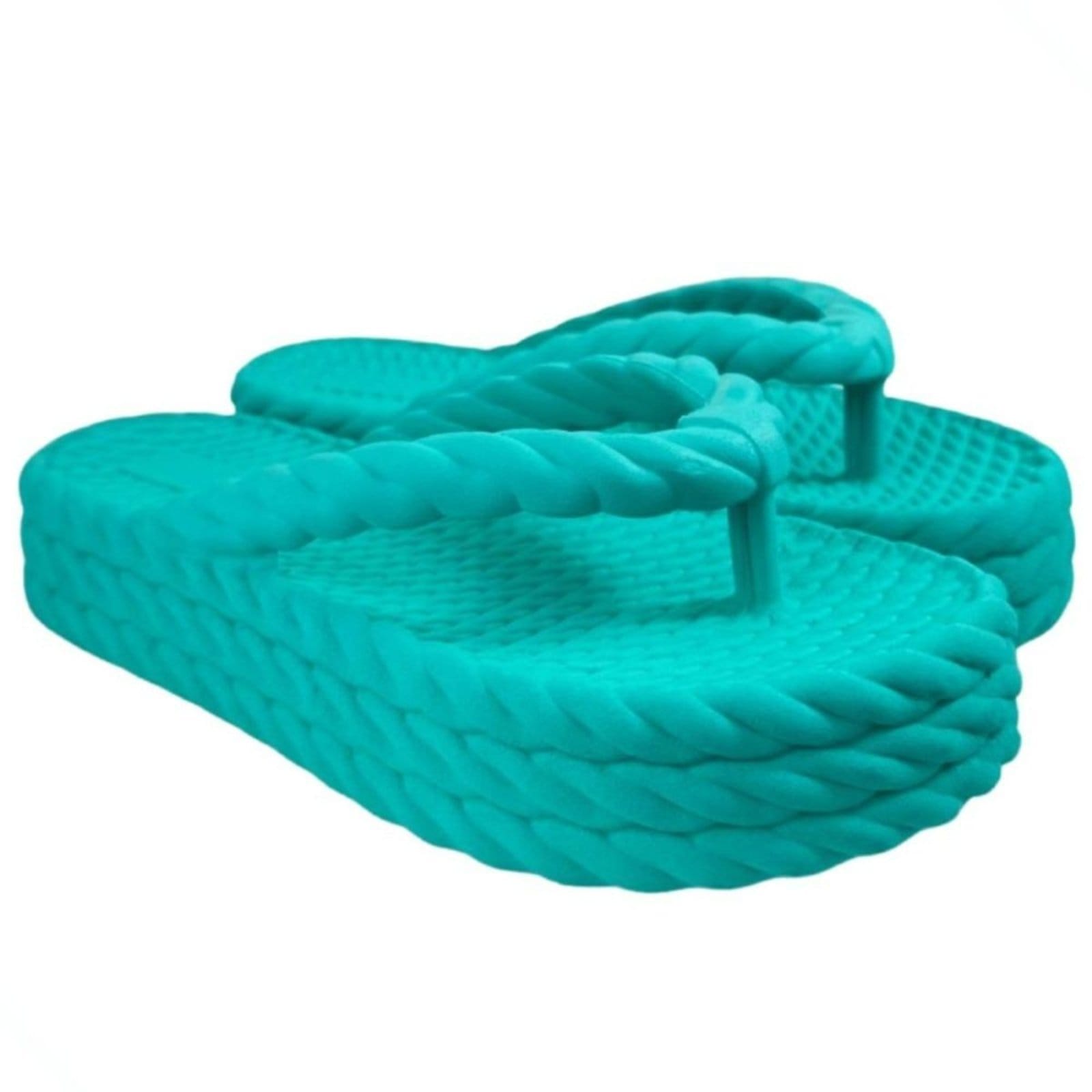 Chinelo Feminino Nuvem Veritimo Plataforma Sandália Tamanco De Dedo Dia a Dia Turquesa