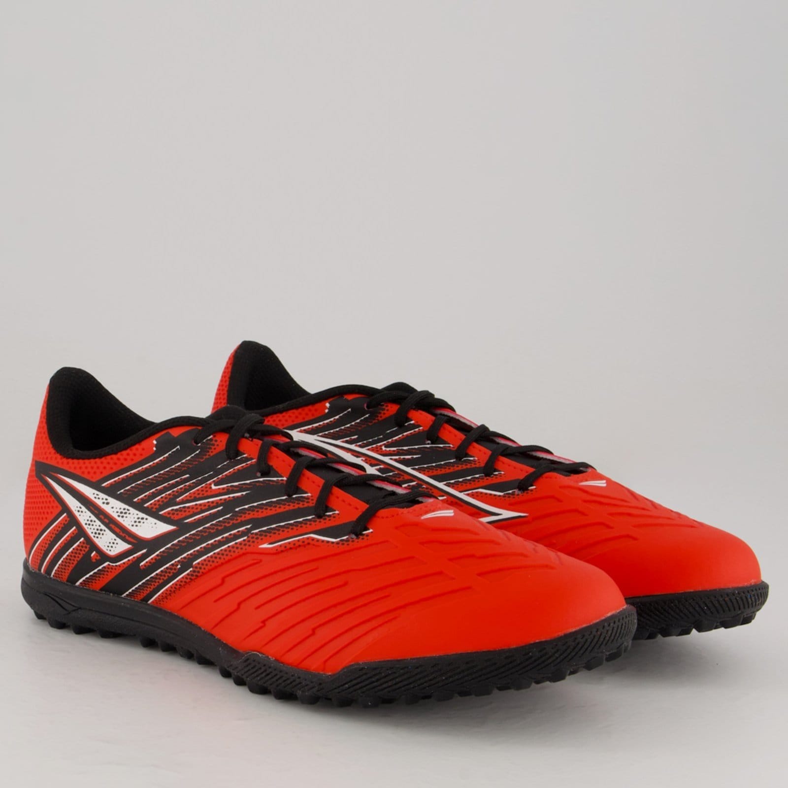 Vista 2 Chuteira Penalty Furia Y-4 Society Vermelha e Preta Penalty vermelho