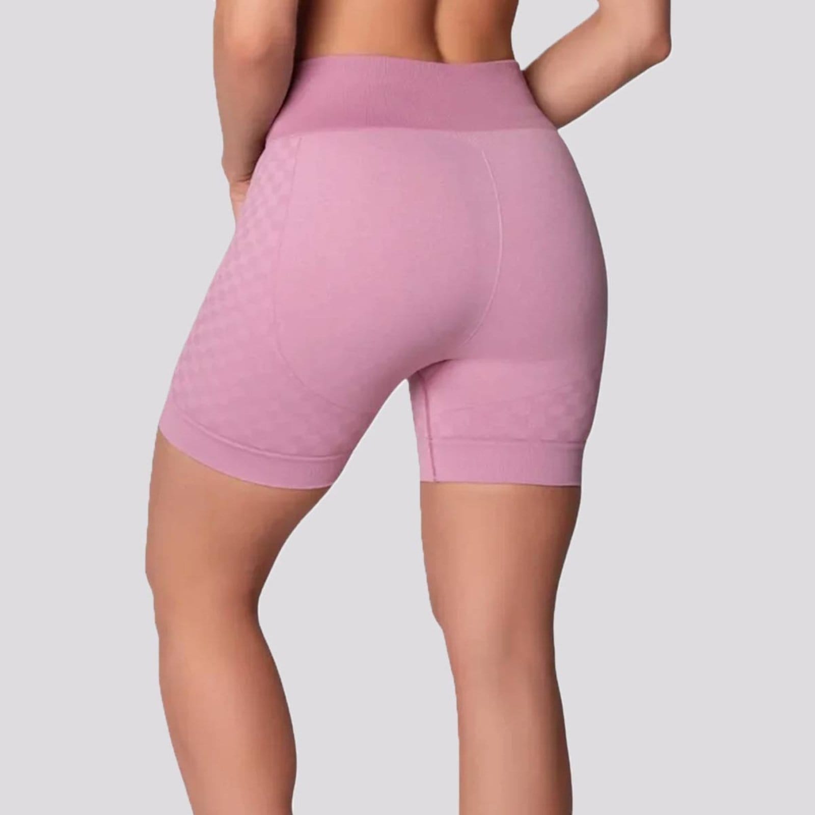 Vista 2 Shorts Quadriculado Selene Sem Costura Feminino Lilás SELENE roxo