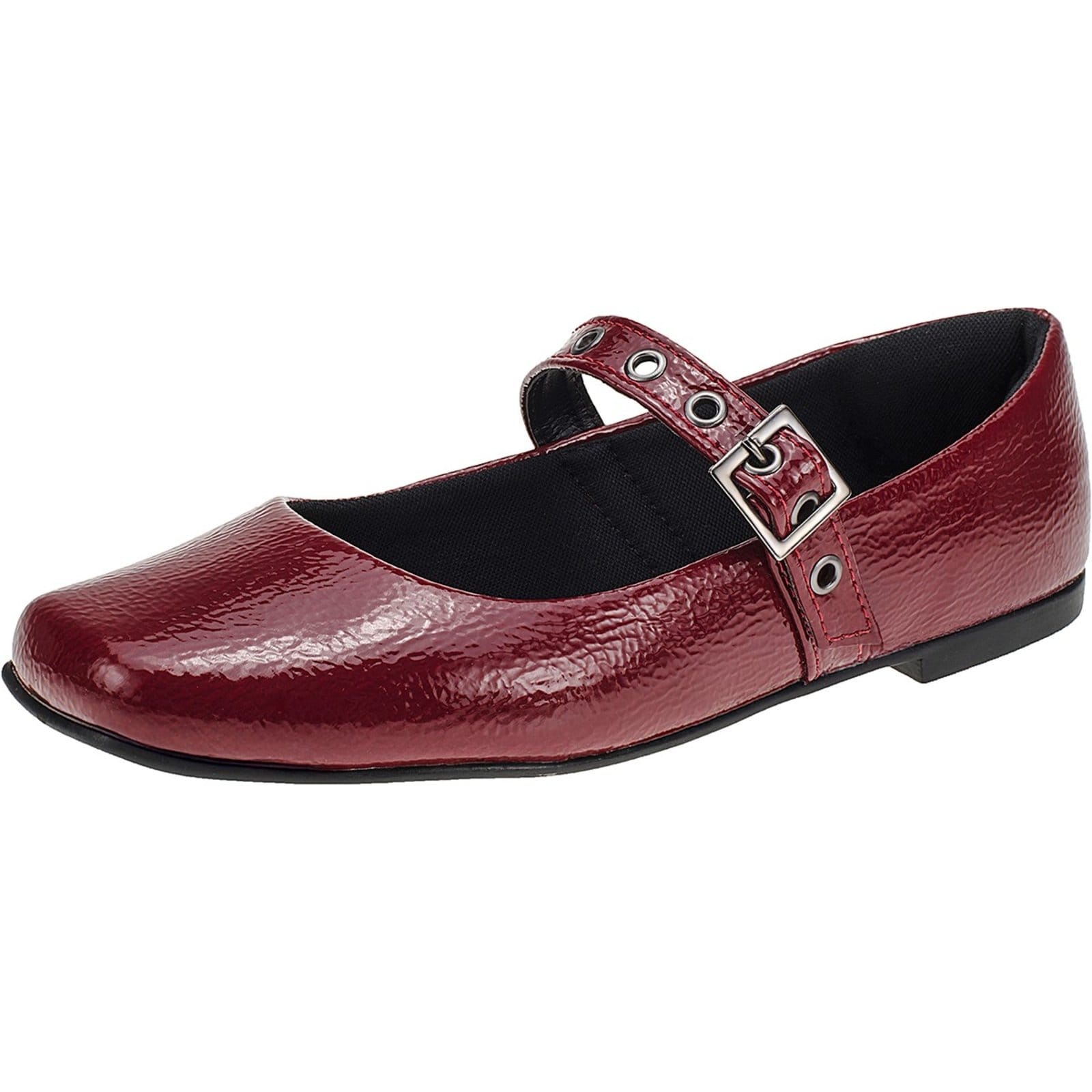 Sapatilha Feminina Lóris Shoes Fivela Mary Jane Bico Quadrado Clássico Retro 195 Marsala