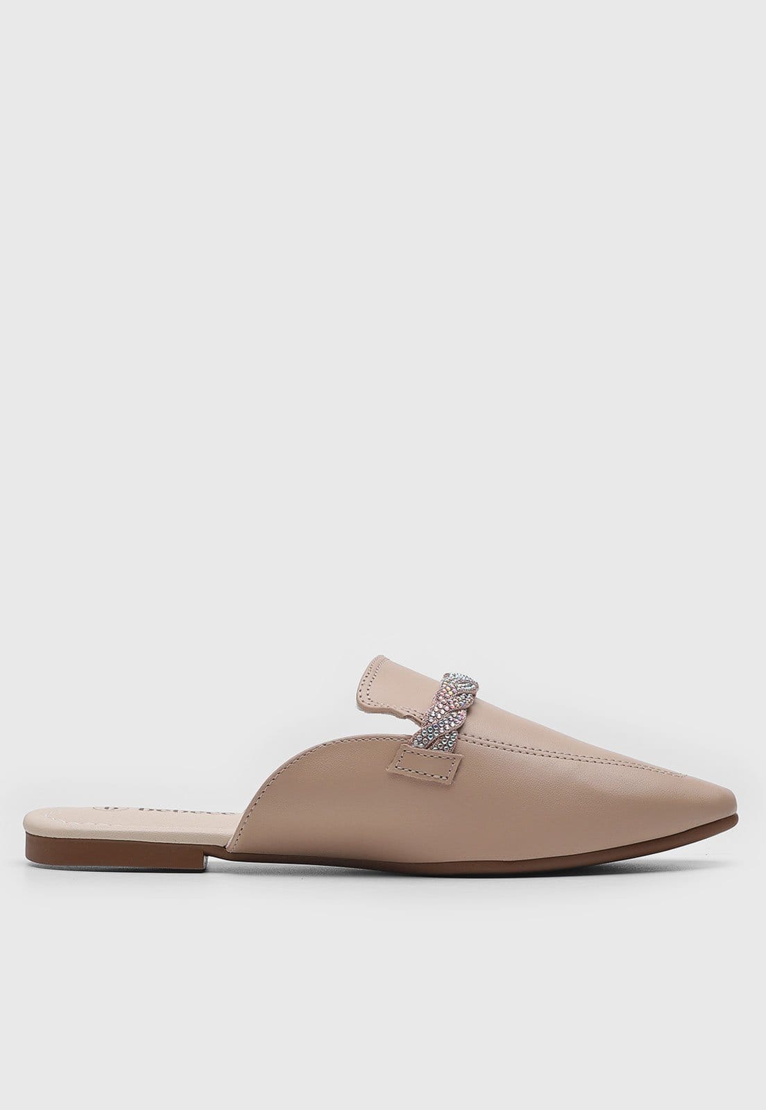 Vista 2 Mocassim Mule Feminino cê Trançado BEBECÊ nude