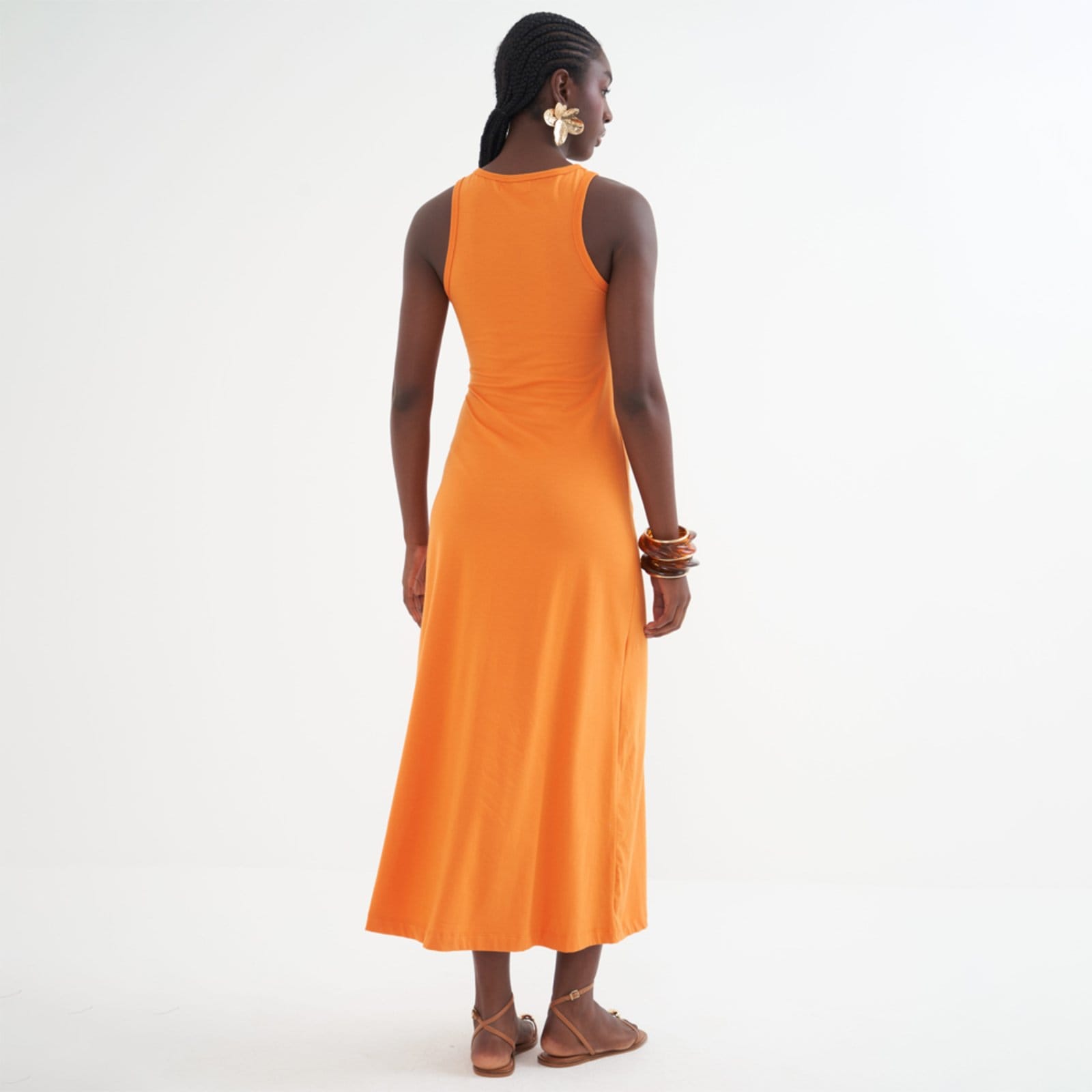 Vista 2 Vestido Super Mid Colcci Faixa Pr26 Pitanga Feminino Colcci laranja