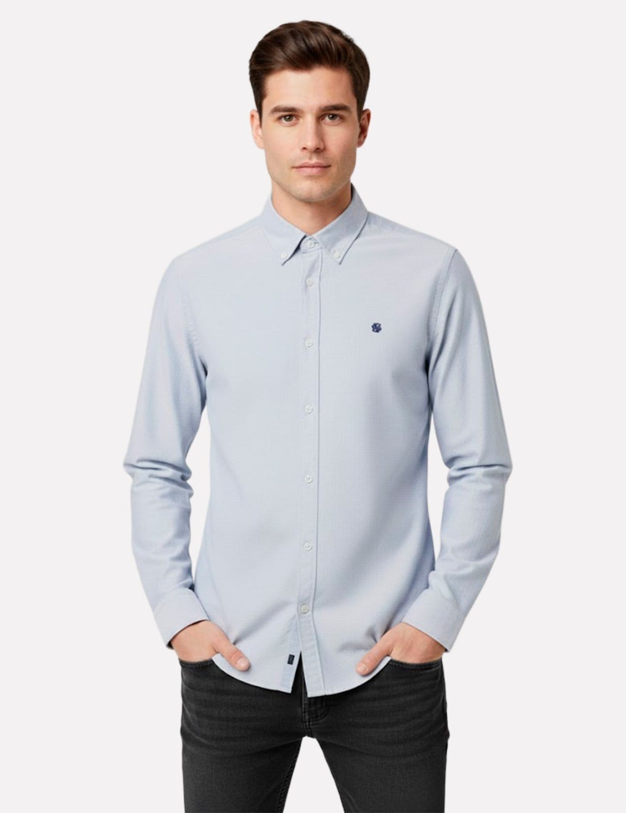 Camisa Hugo Boss Masculina Slim Fit H-ROAN-BD-E-C1-253 Ardósia