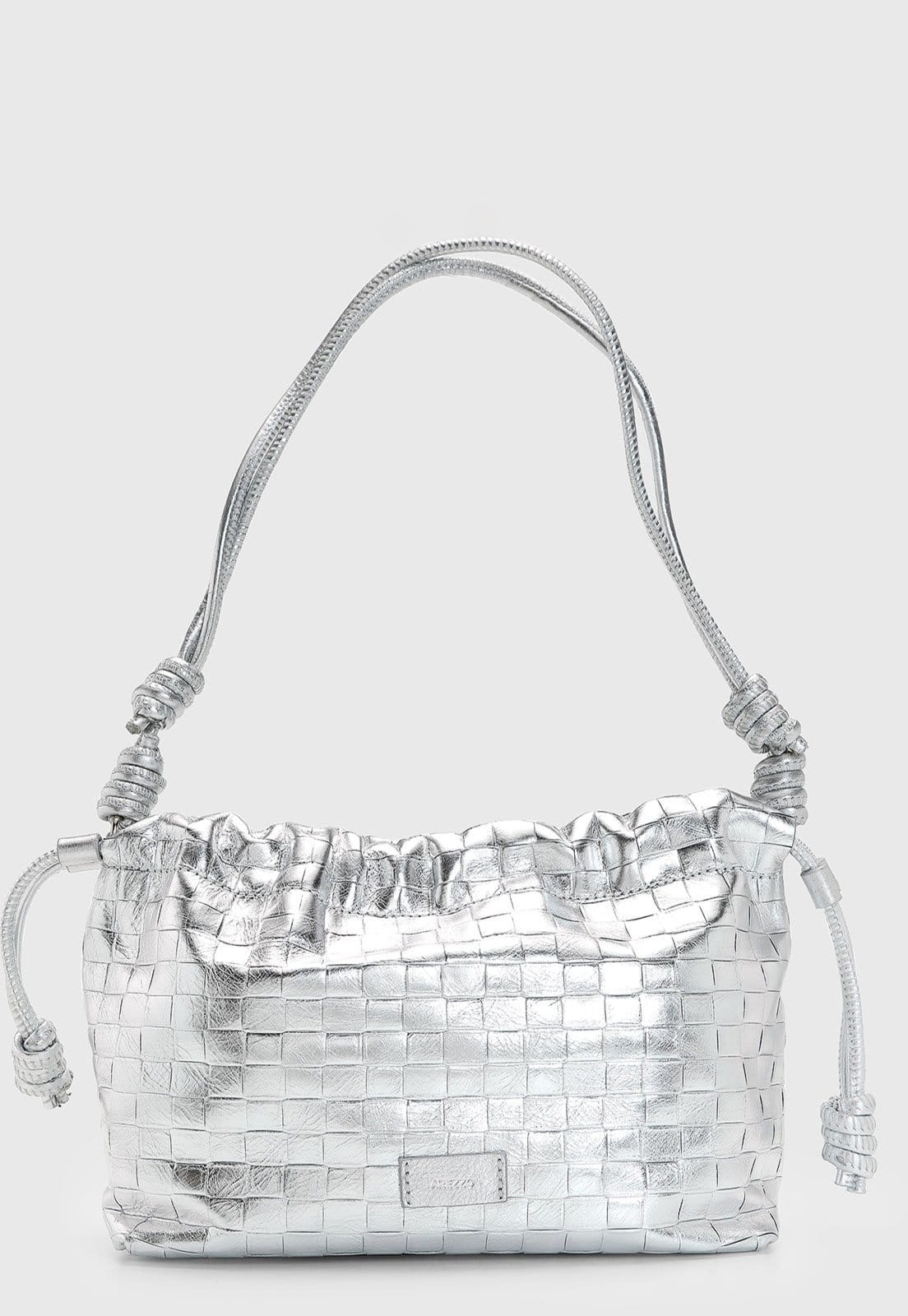 Bolsa Feminina Arezzo Silver Texturizada Prata