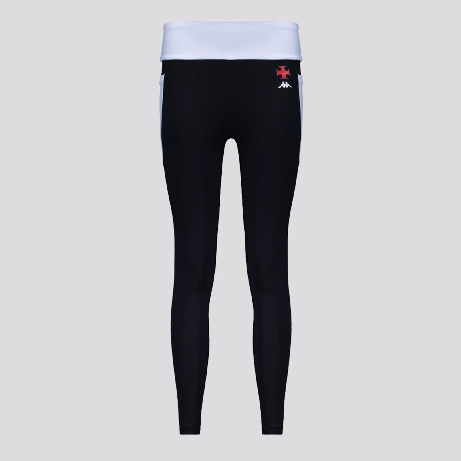 Calça Legging Kappa Vasco Supp Color Feminino e Branco