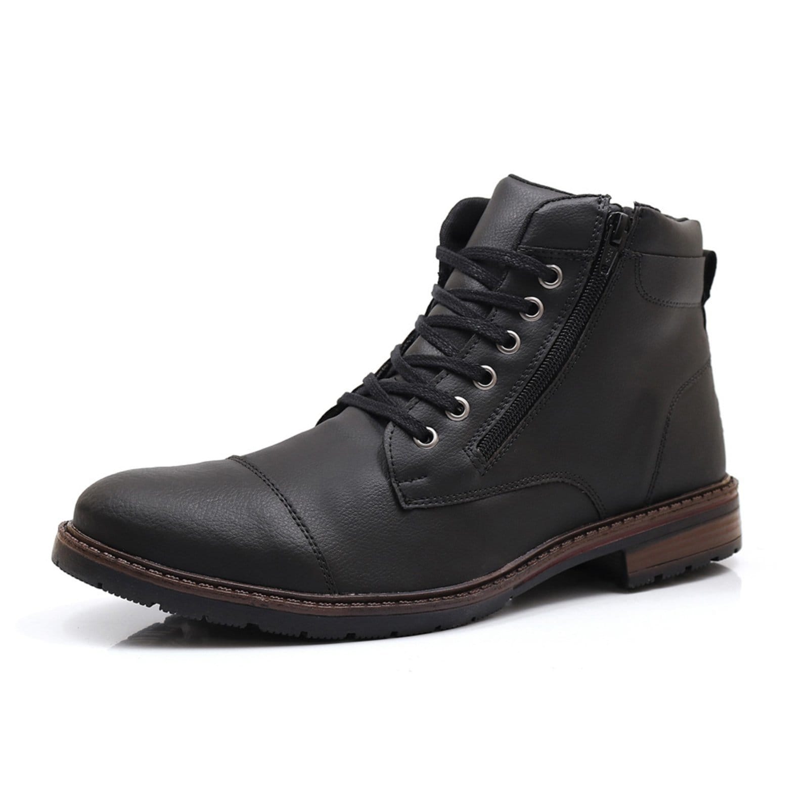 Bota Masculina Casual Confortavel Bredeni Coturno Com Ziper Lateral Preta