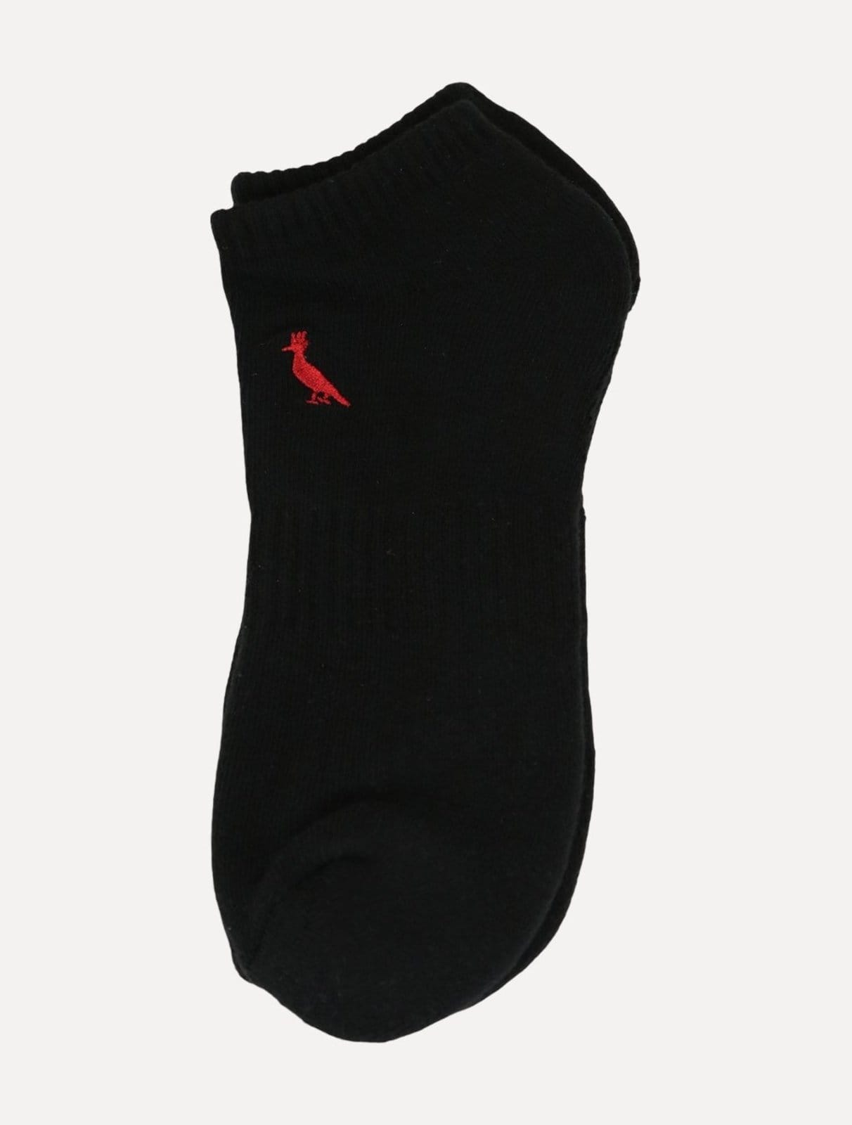 Meia Reserva Masculina Cano Curto Pica-Pau Bordado Preta