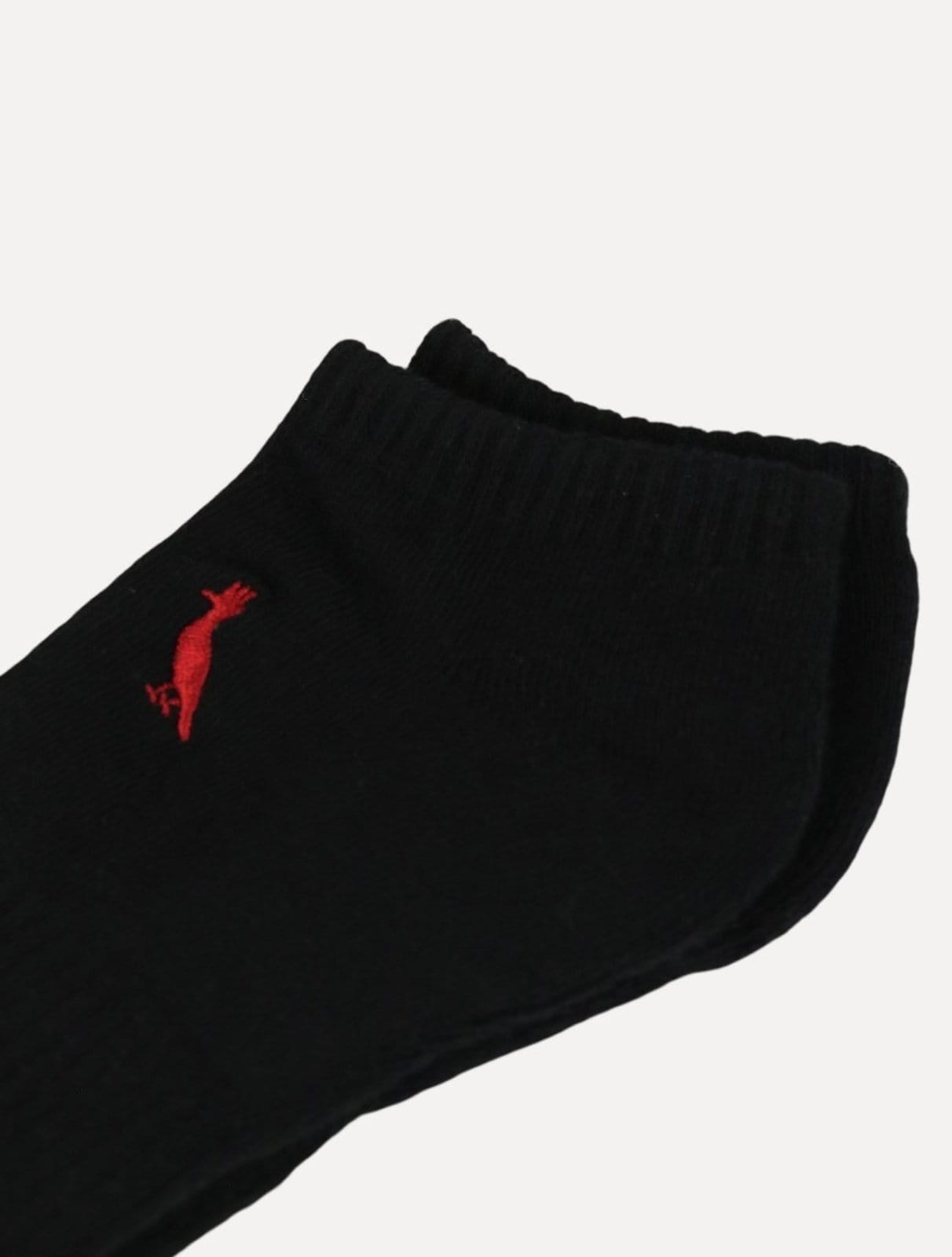 Meia Reserva Masculina Cano Curto Pica-Pau Bordado Preta - 2