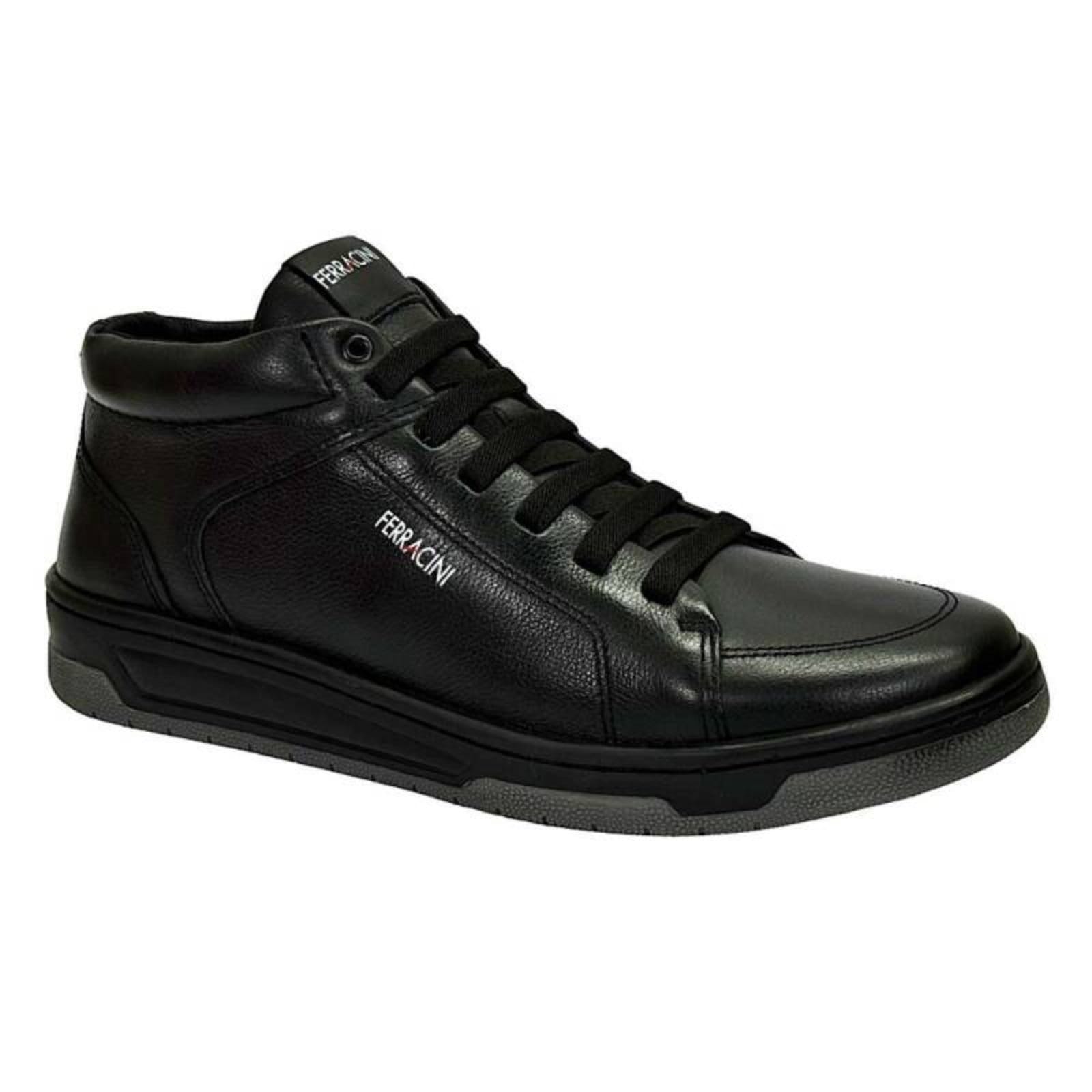 Vista 2 Sapatênis Ferracini Cano Alto Vox - Masculino - Pretochumbo FERRACINI preto