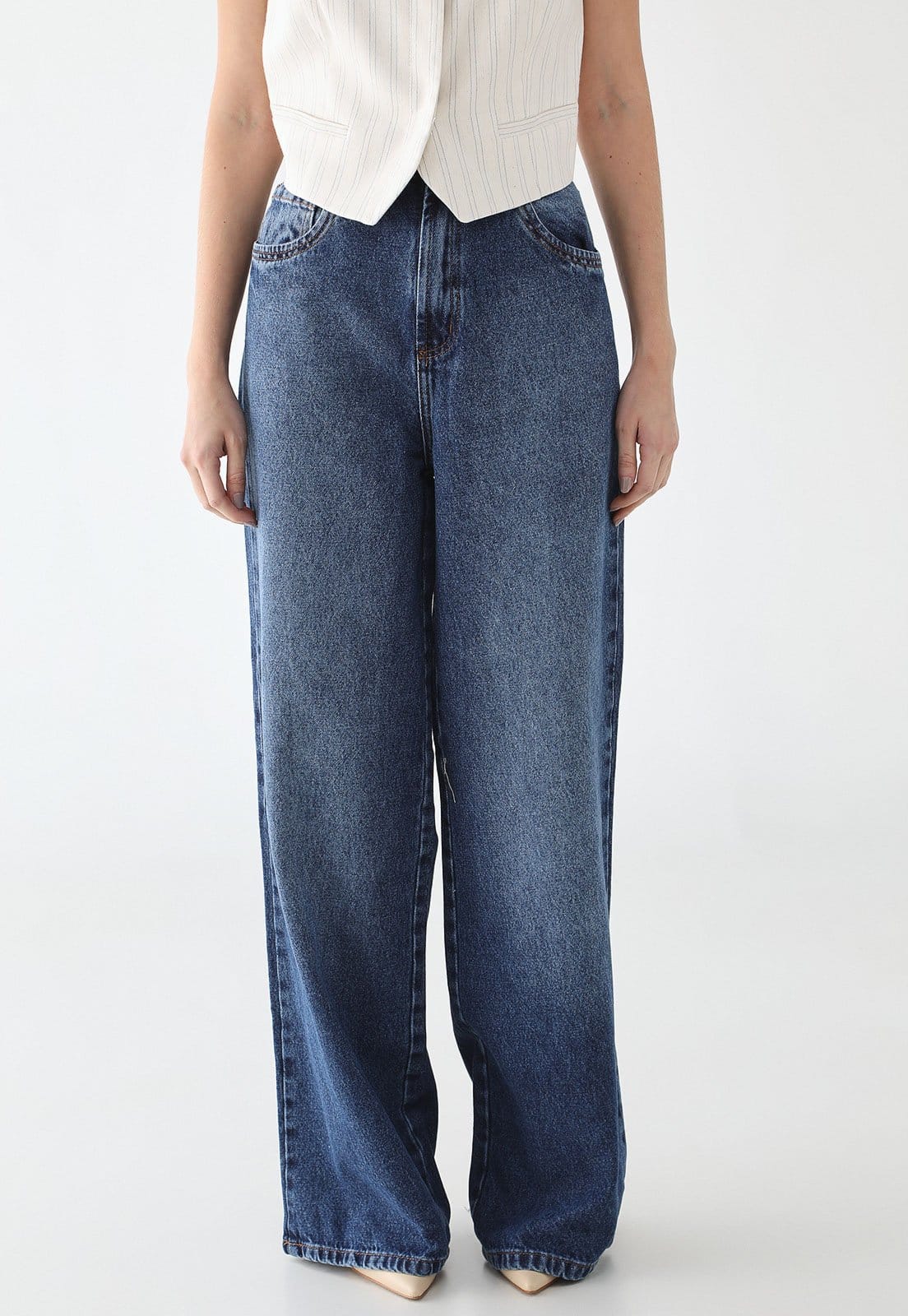 Calça Jeans Feminina Lança Perfume Wide Leg