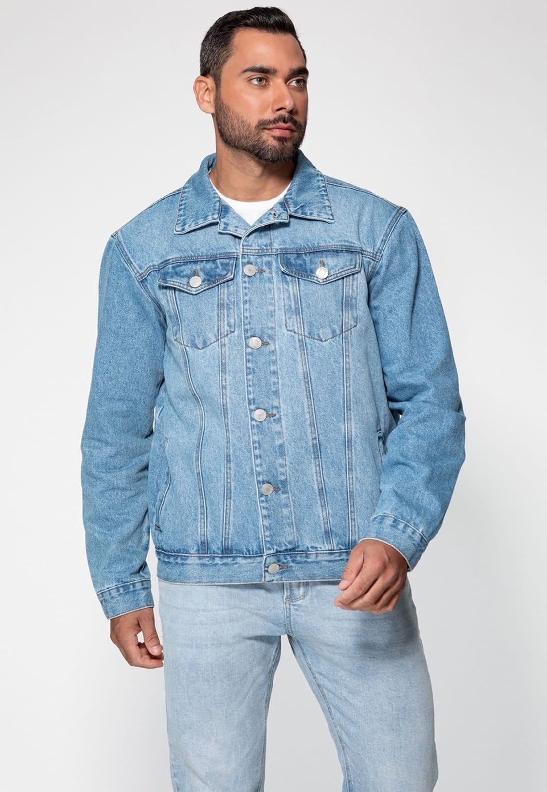 Vista 2 Jaqueta Jeans Guess Trucker Azul Claro Guess azul marinho