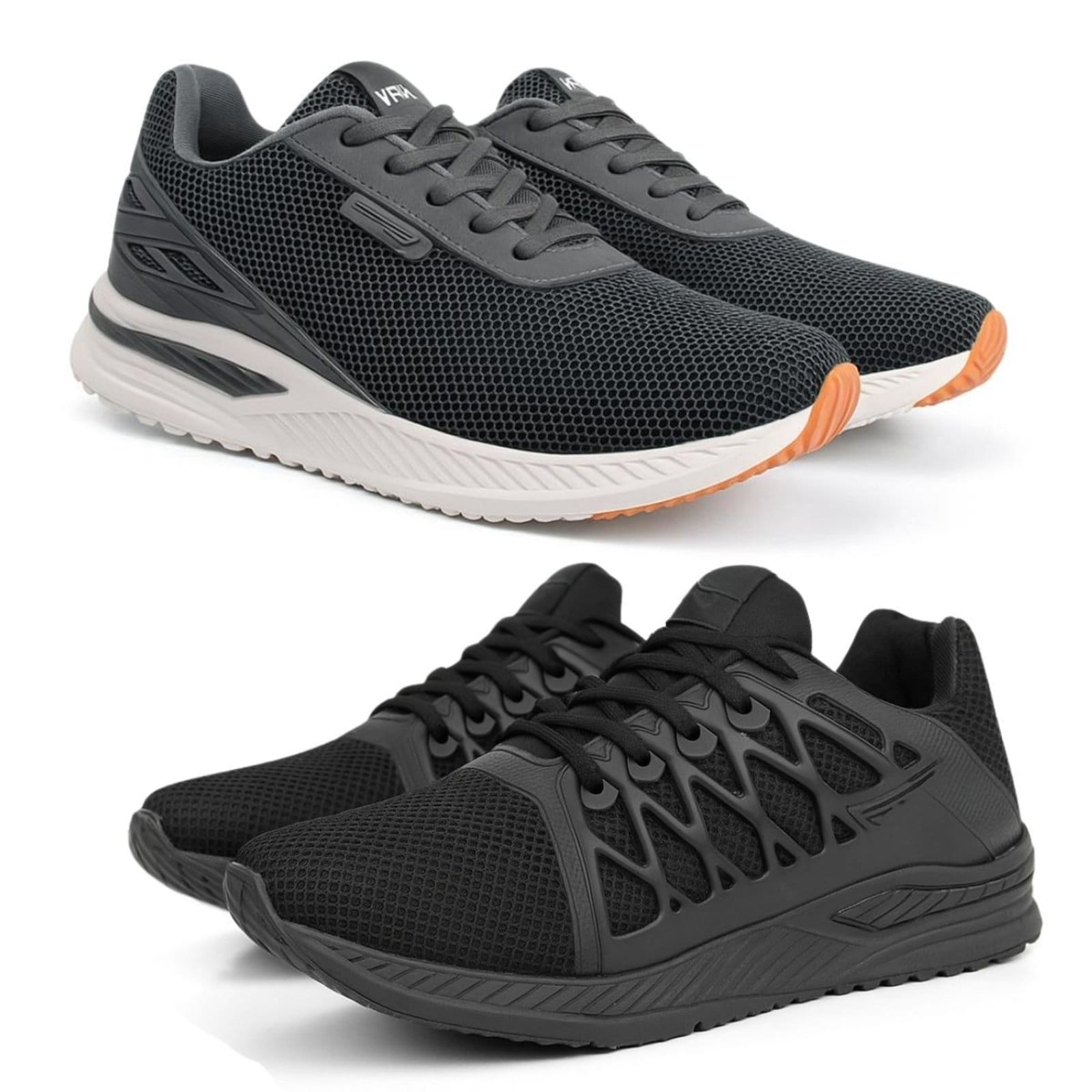 Kit Tênis Masculino Sapatofran Esportivo Running Confortável Preto e Cinza